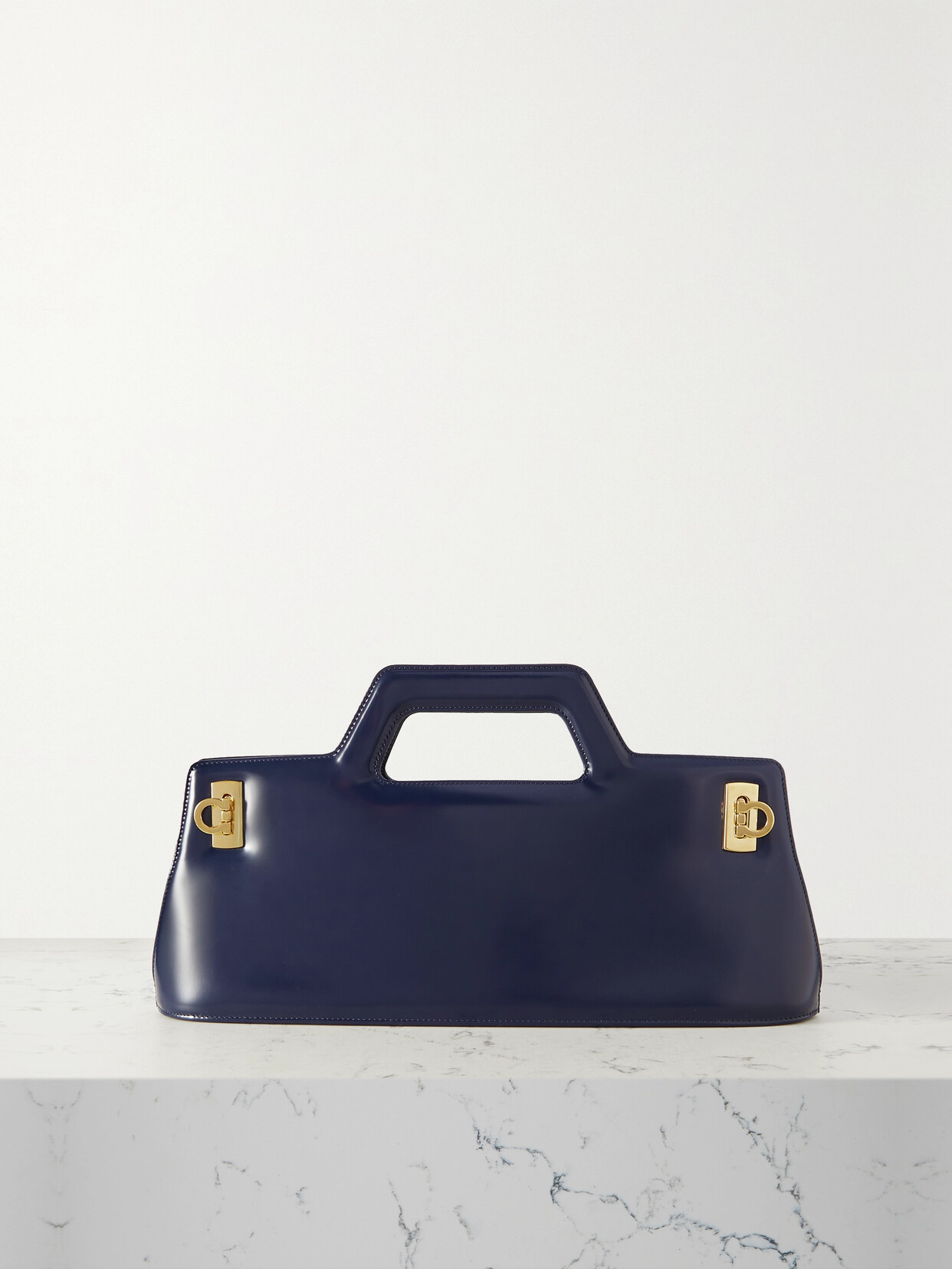 Ferragamo Wanda East-west Leather Bag In Blue