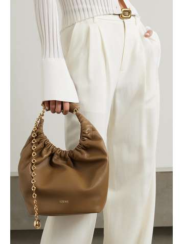 Loewe Medium Squeeze Chain Leather Hobo Bag