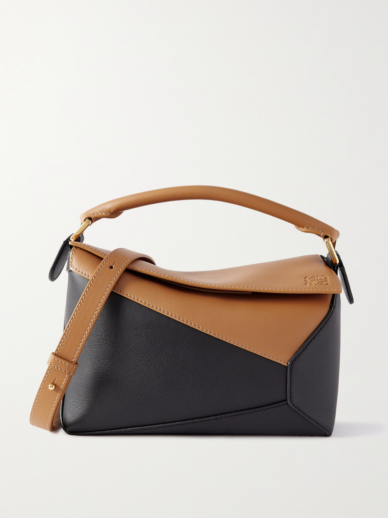 Loewe - Puzzle Edge Small Two-tone Textured-leather Shoulder Bag - Neutrals