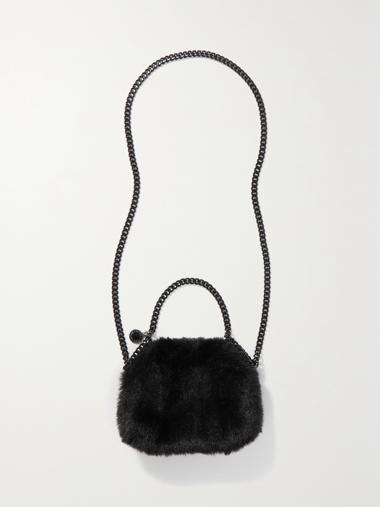 Stella McCartney - Falabella Mini Faux Fur Shoulder Bag - Black