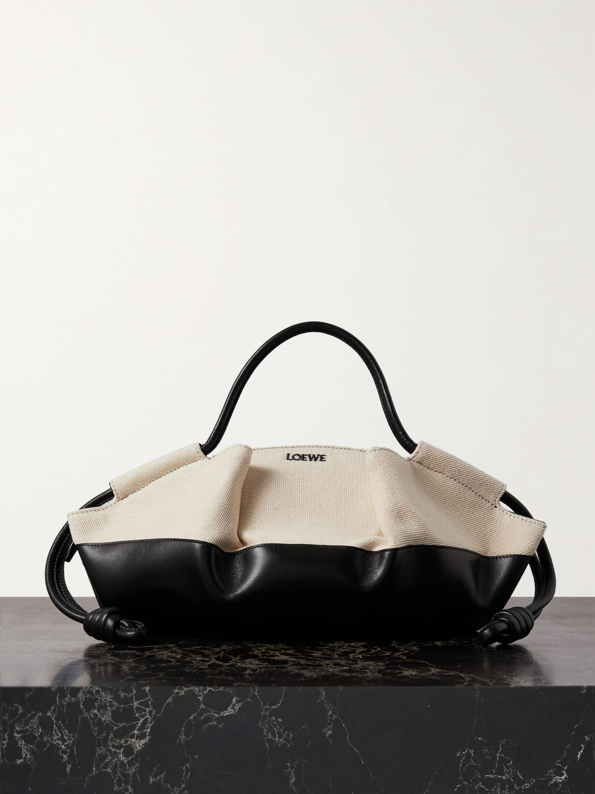 LOEWE Paseo small canvas and leather shoulder bag | NET-A-PORTER