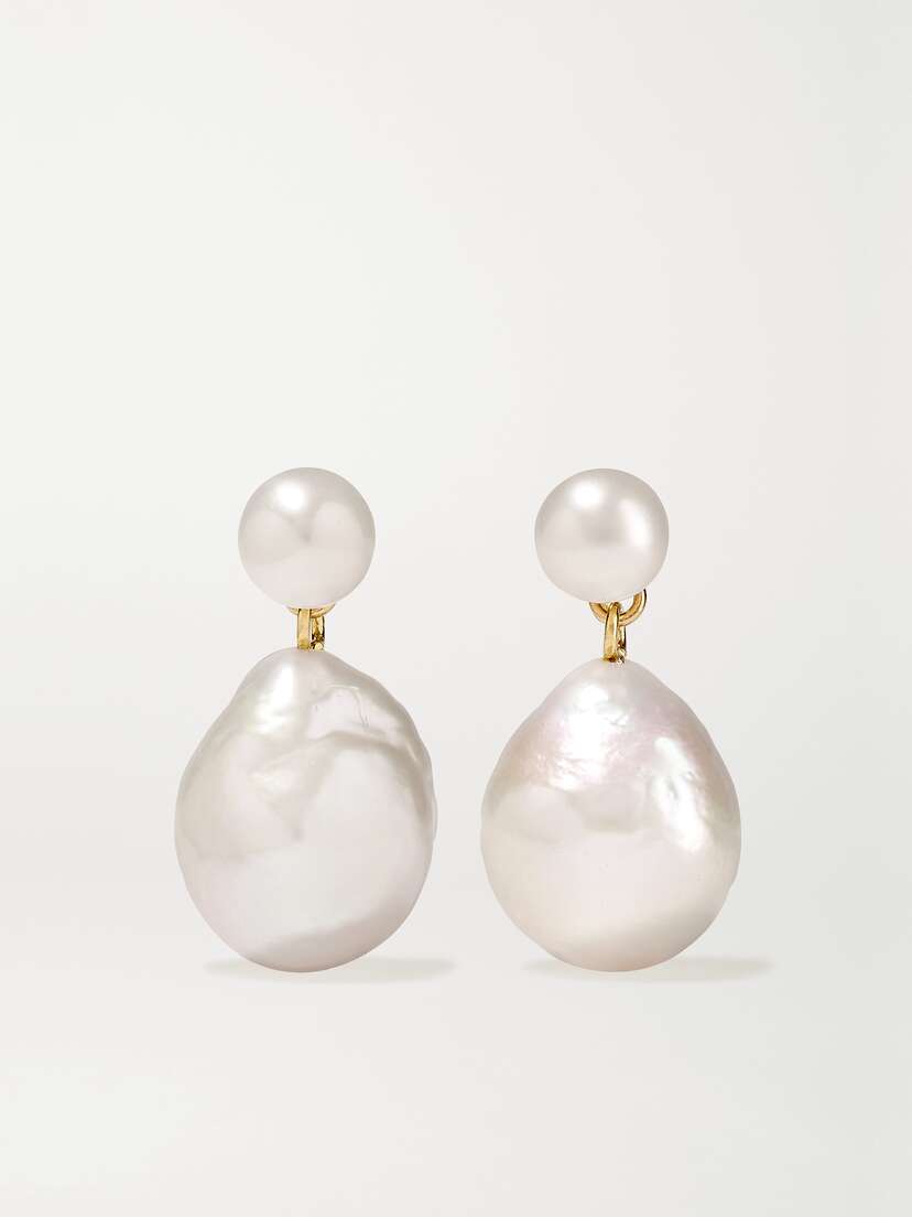 Mizuki 14-karat Gold Pearl Earrings