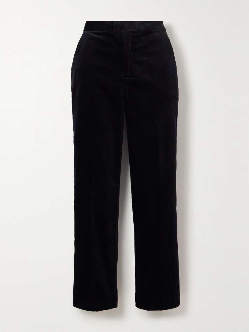 L'Agence Rebel Stretch Cotton-velvet Slim-leg Pants