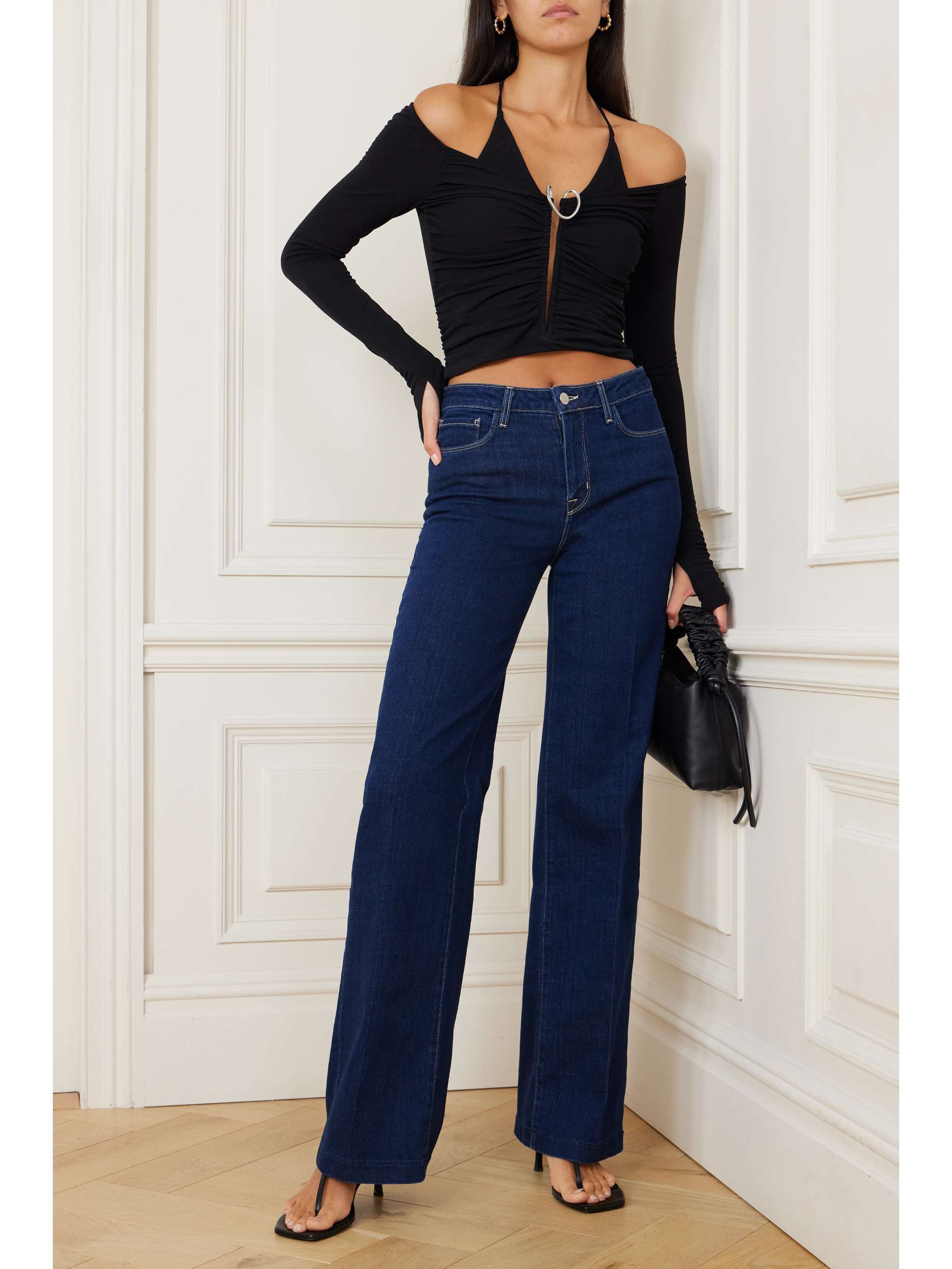 L'AGENCE Clayton high-rise wide-leg jeans | NET-A-PORTER