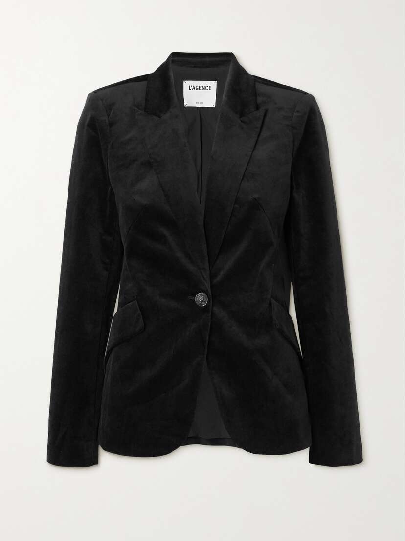 L'Agence Chamberlain Cotton Velvet Blazer