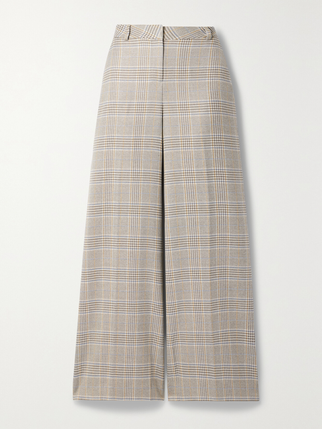 L'Agence Pilar Checked Metallic Jacquard Wide-leg Pants - Gray