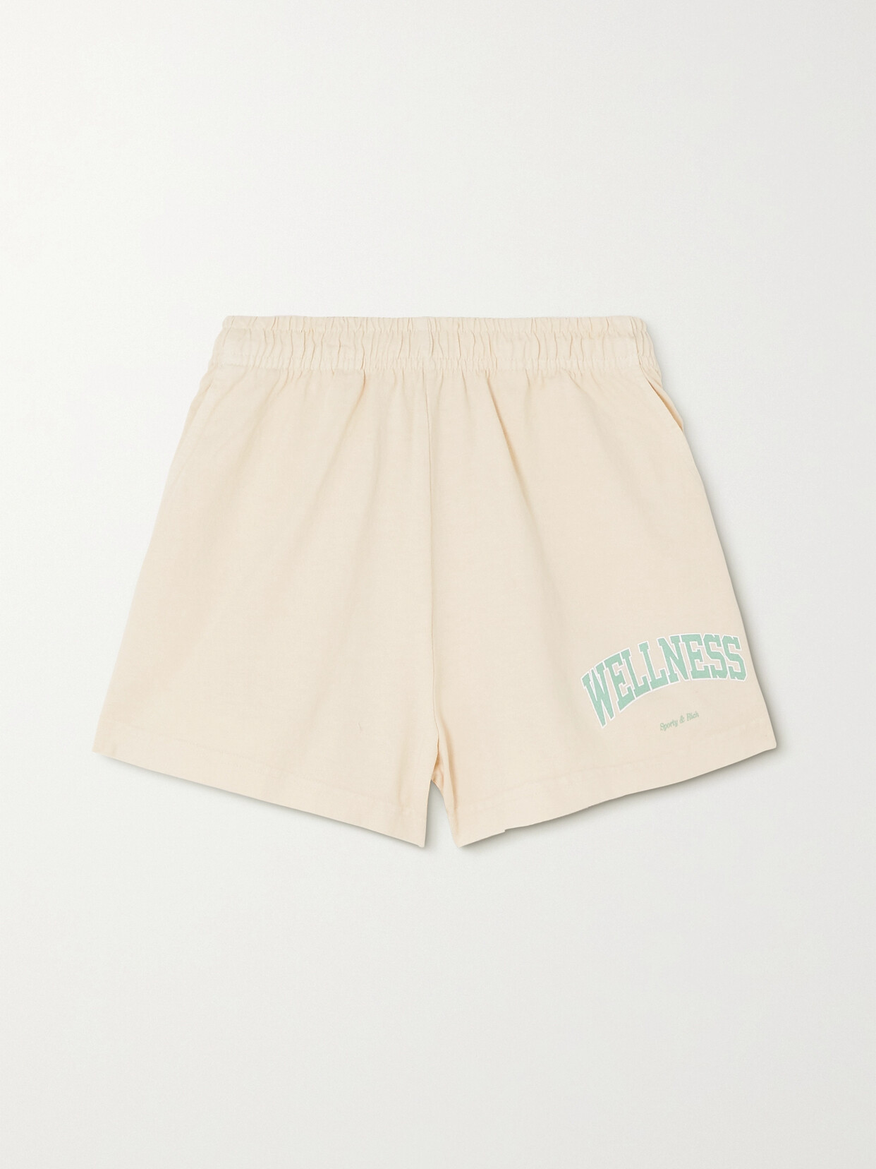 Sporty & Rich - Wellness Ivy Printed Cotton-jersey Shorts - Cream