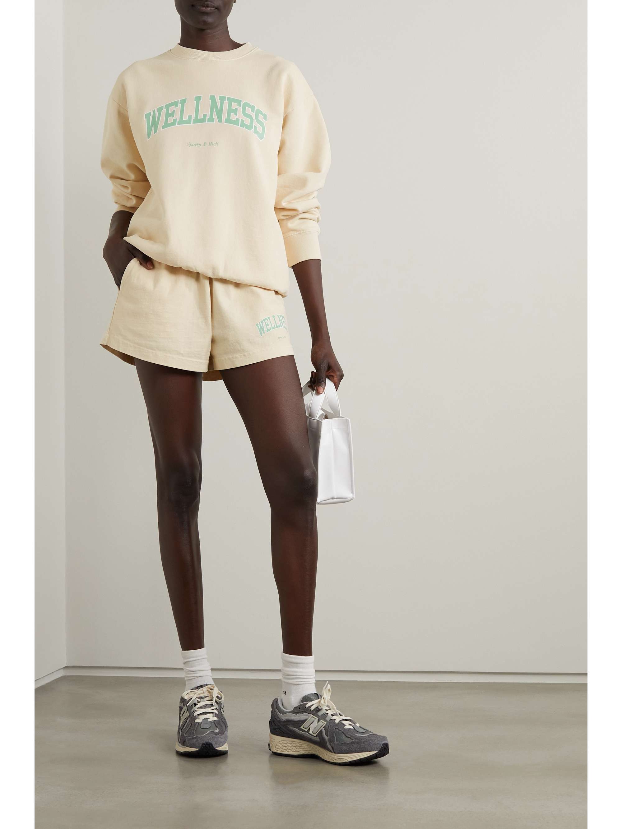 SPORTY & RICH Wellness Ivy printed cotton-jersey shorts