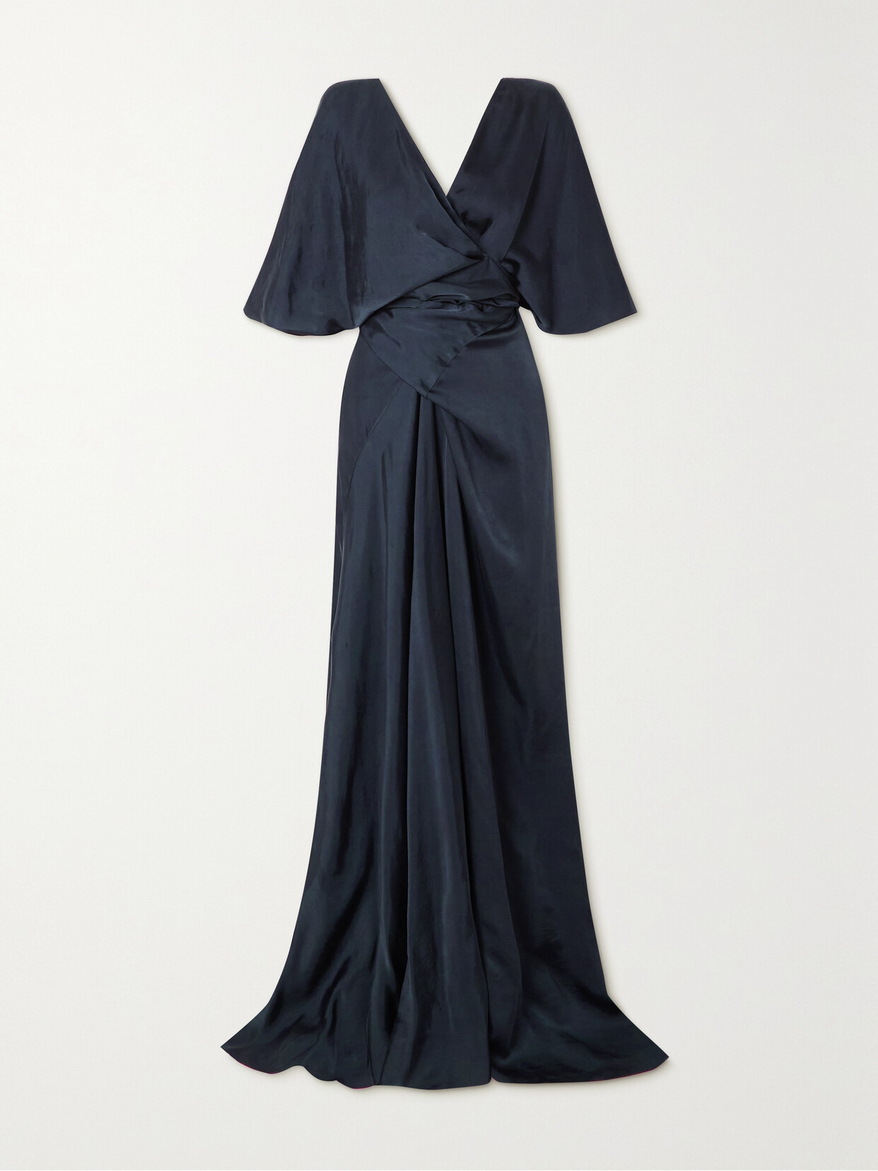 Cortana - + Net Sustain Martina Open-back Cupro-satin Maxi Wrap Dress - Blue