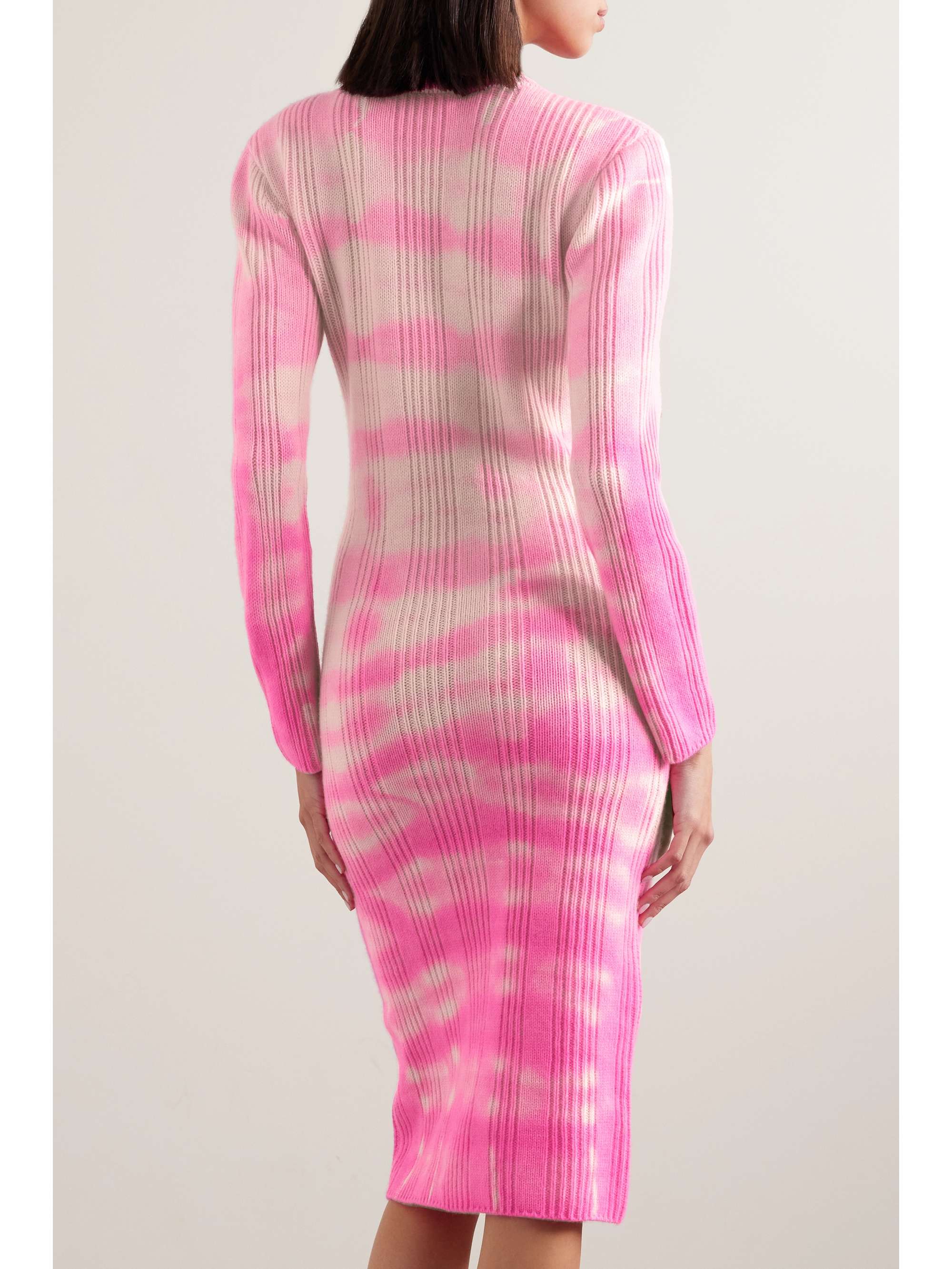 THE ELDER STATESMAN Sonar tie-dyed ribbed cashmere midi dress | NET-A ...