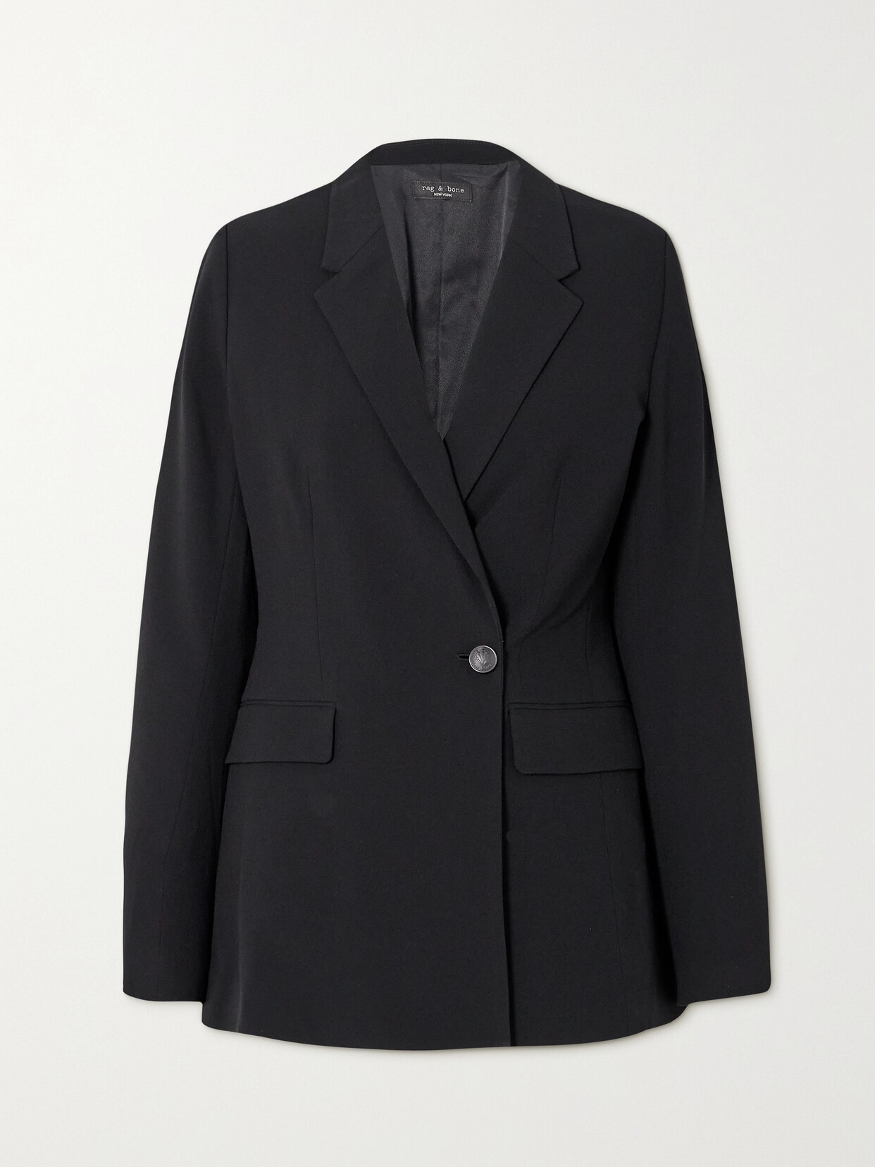 rag & bone - Tessa Grosgrain-trimmed Crepe Blazer - Black