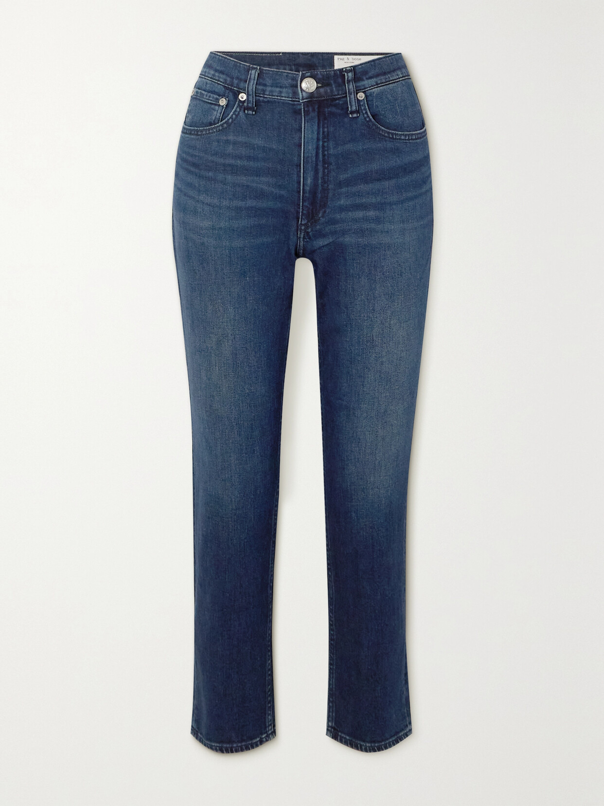 rag & bone - Wren Cropped High-rise Slim-leg Jeans - Blue