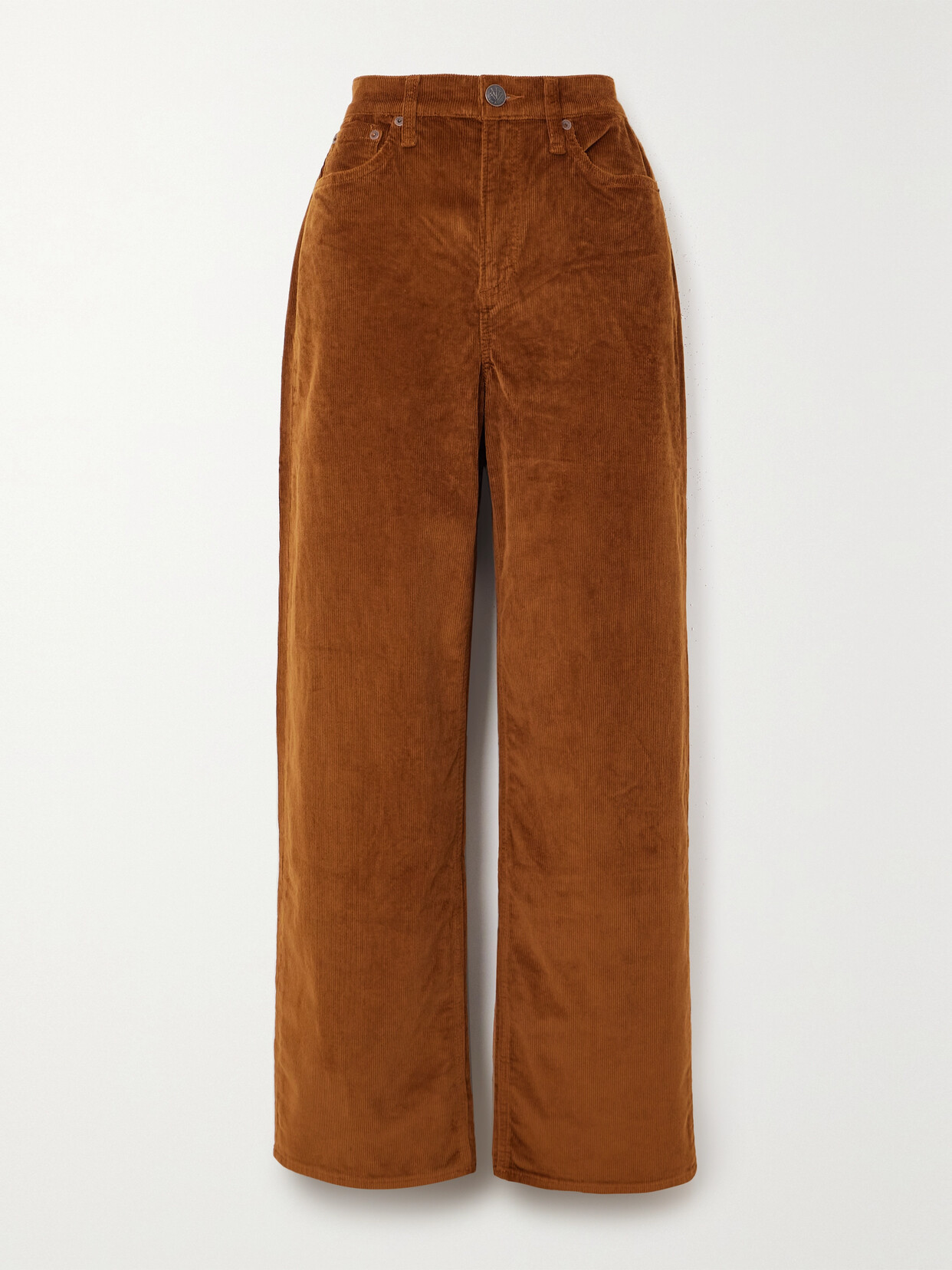 rag & bone - Logan High-rise Straight-leg Cotton-blend Corduroy Pants - Brown