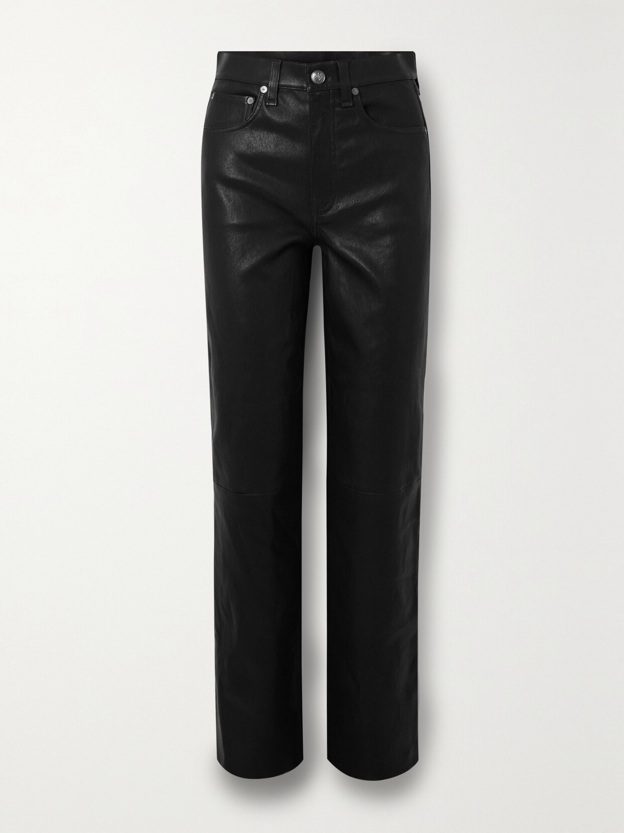 RAG & BONE HARLOW PANELED LEATHER STRAIGHT-LEG PANTS