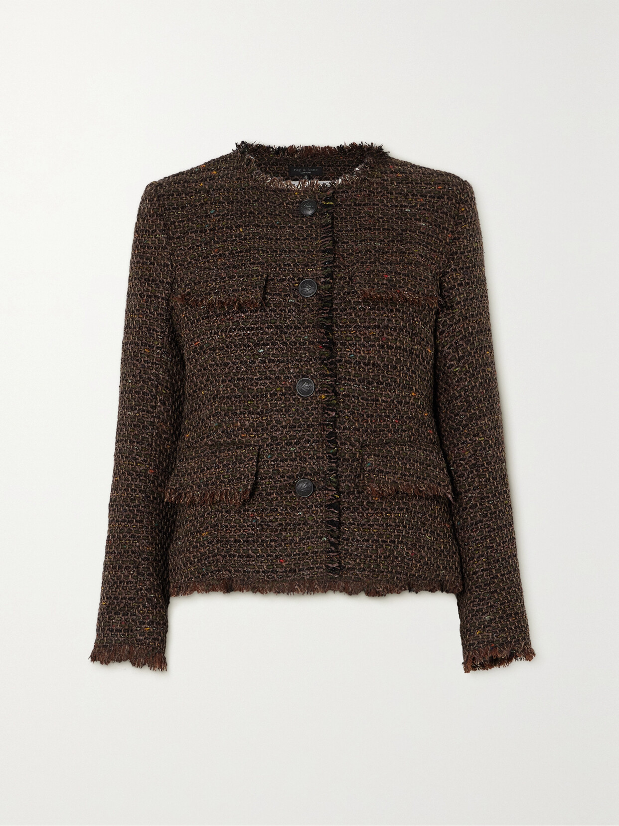 RAG & BONE EZRA FRAYED WOOL-BLEND BOUCLÉ-TWEED BLAZER