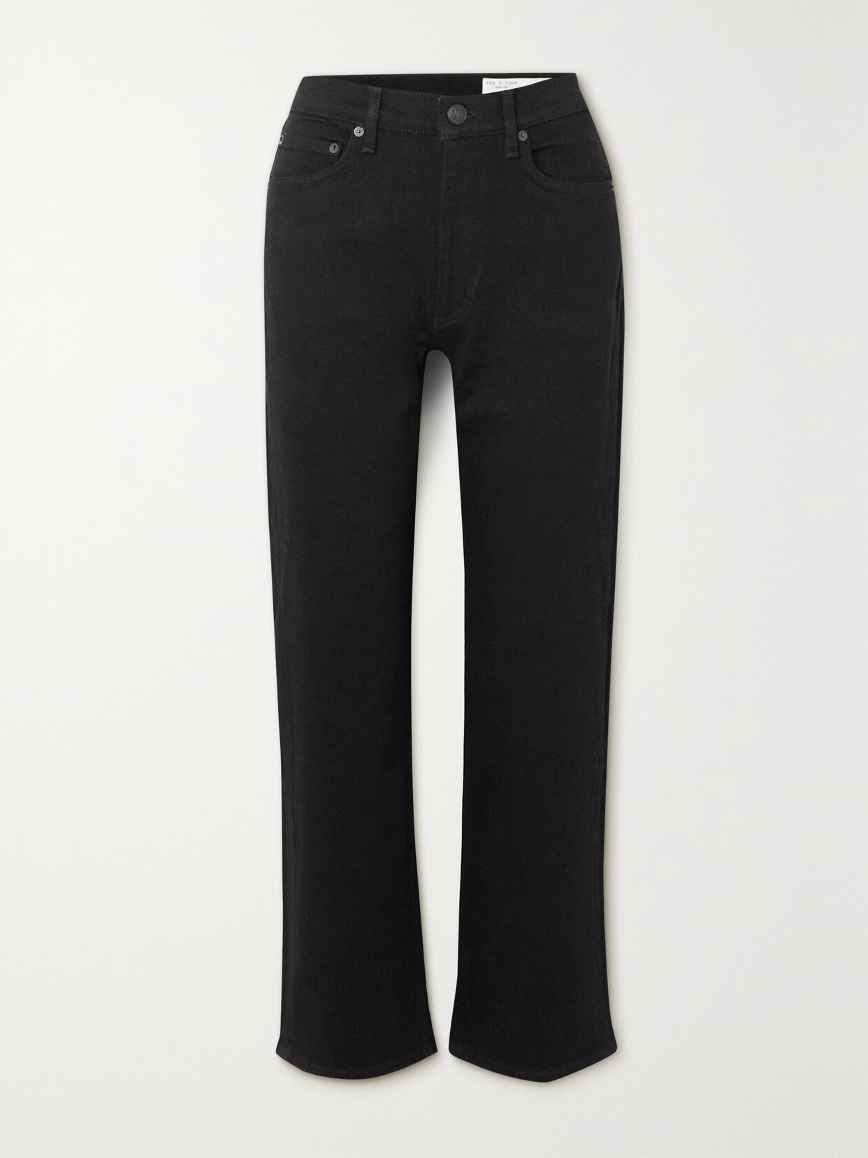 rag & bone - Harlow Cropped High-rise Straight-leg Jeans - Black