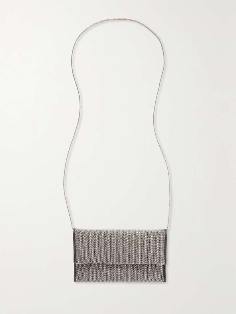 Brunello Cucinelli City Precious Beaded Leather Shoulder Bag