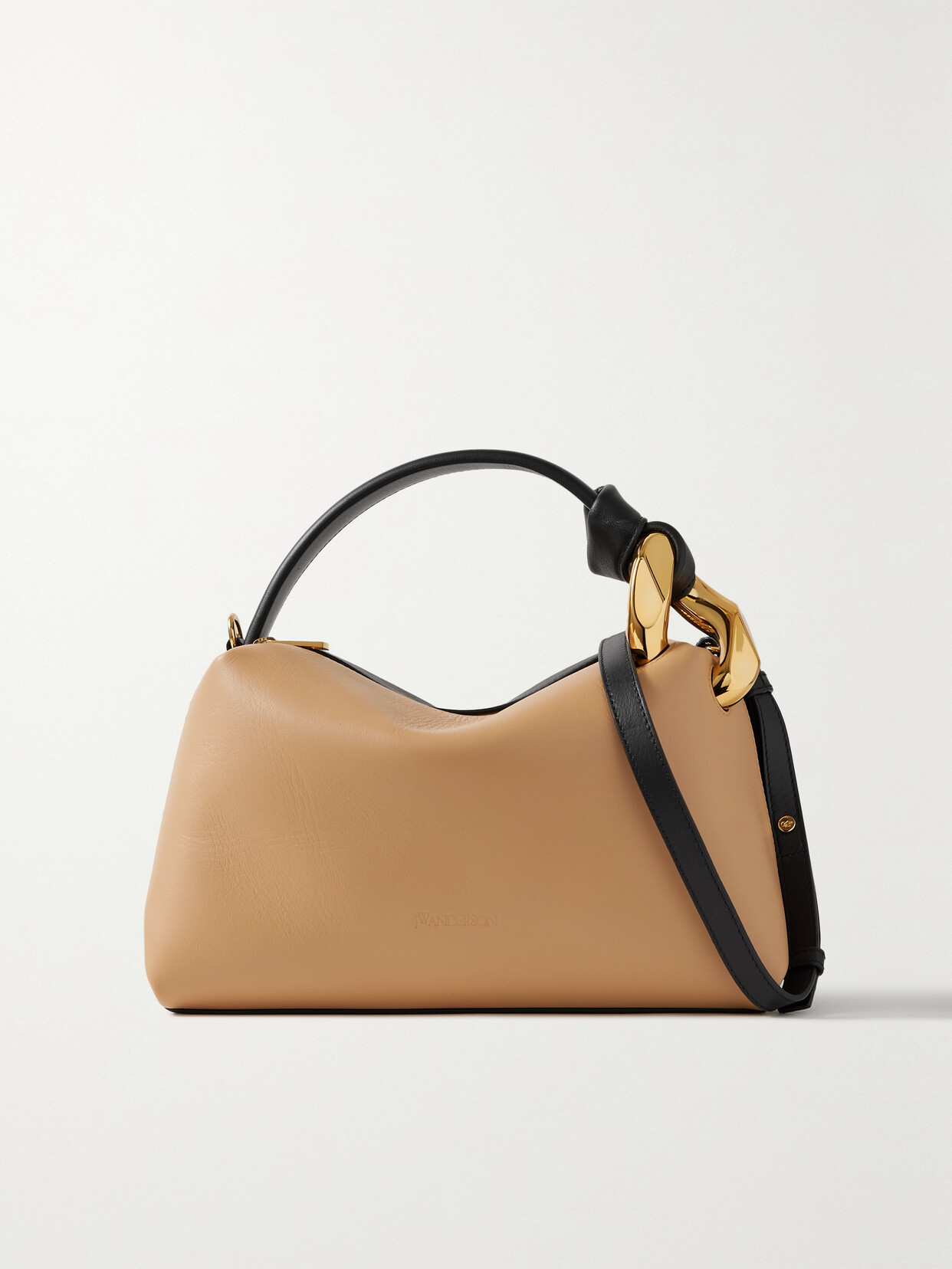 JW Anderson - Chain-embellished Two-tone Leather Shoulder Bag - Neutrals