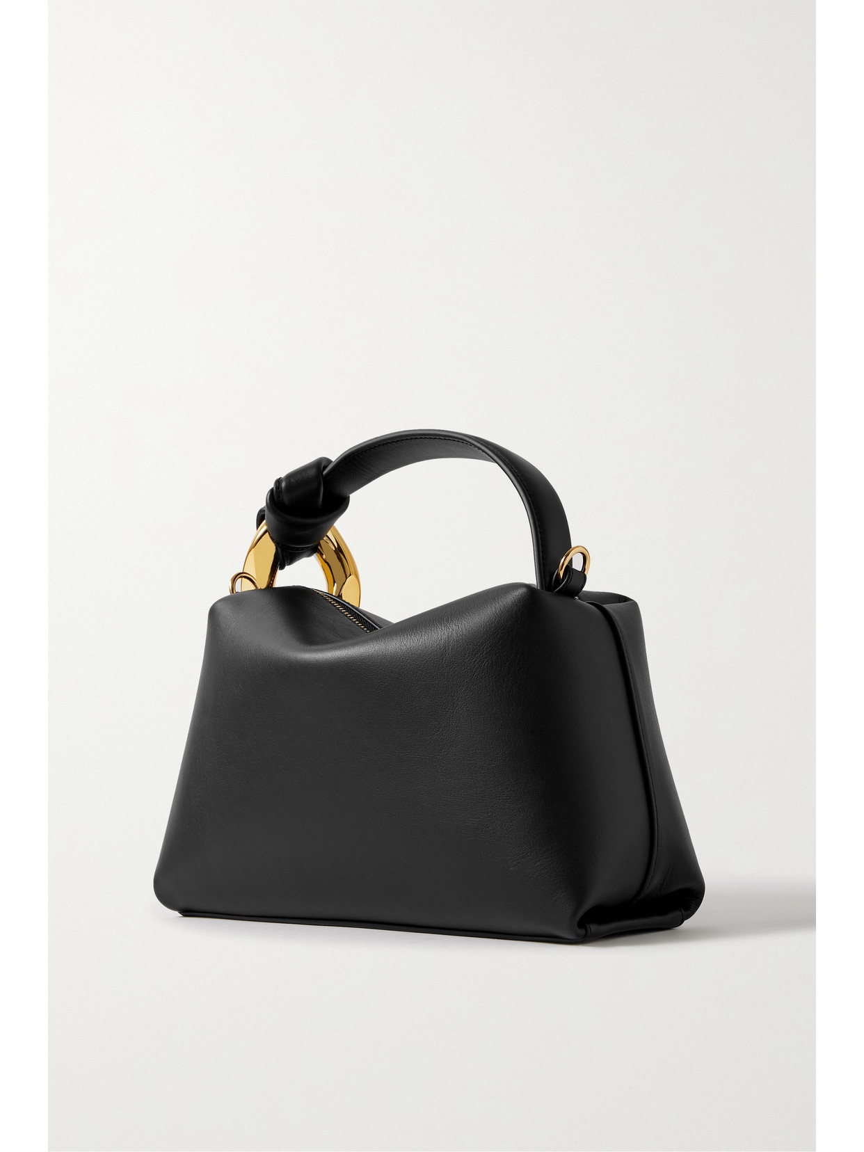 Shop Jw Anderson Chain-embellished Leather Shoulder Bag In Black