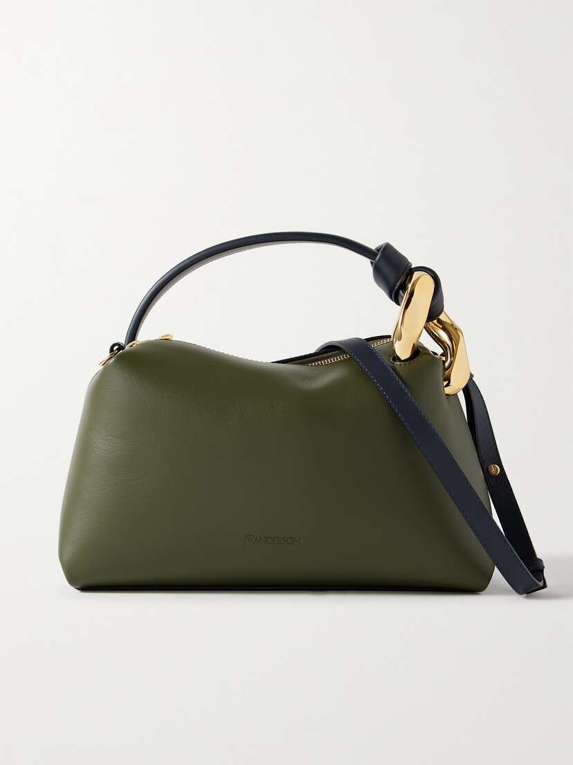 JW Anderson Chain-embellished Two-tone Leather Shoulder Bag