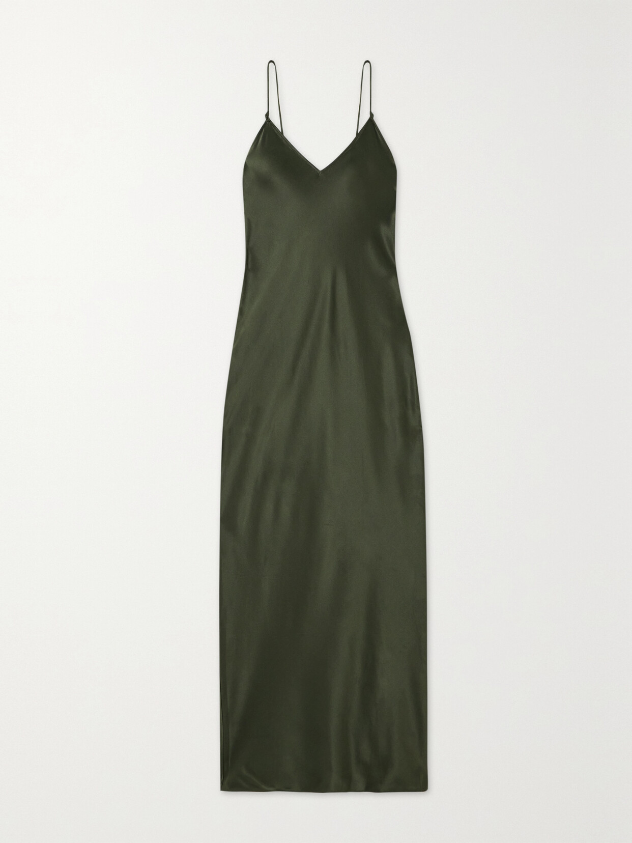 FRAME - Silk-satin Maxi Dress - Green