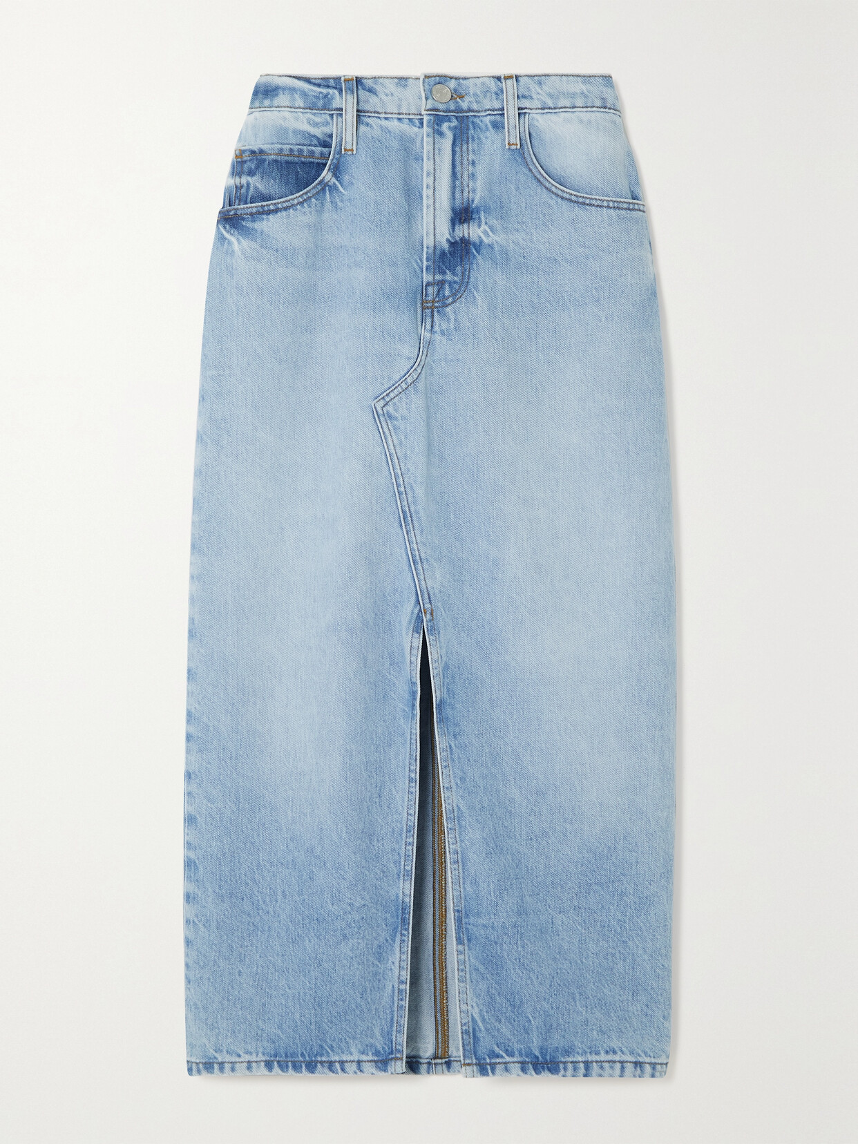 Frame The Midaxi Skirt Angled Seam In Blue