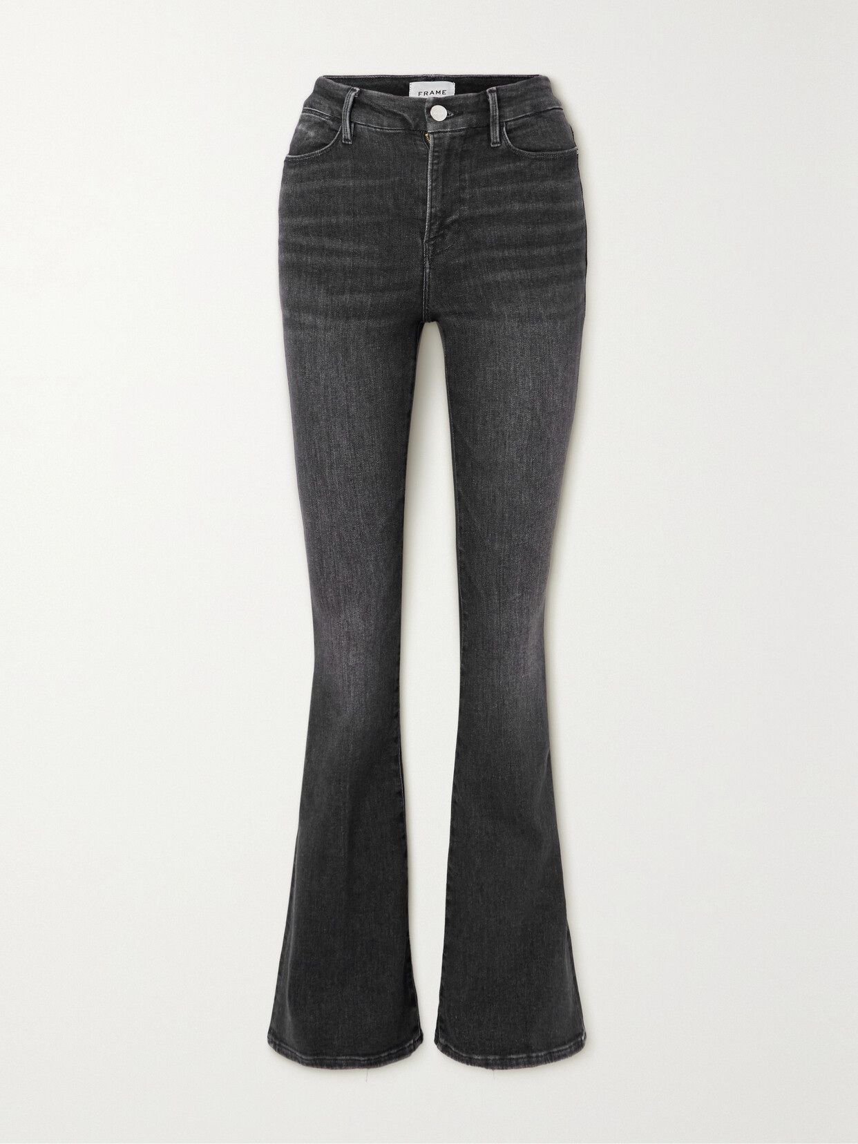 FRAME - Le Super High High-rise Flared Jeans - Gray