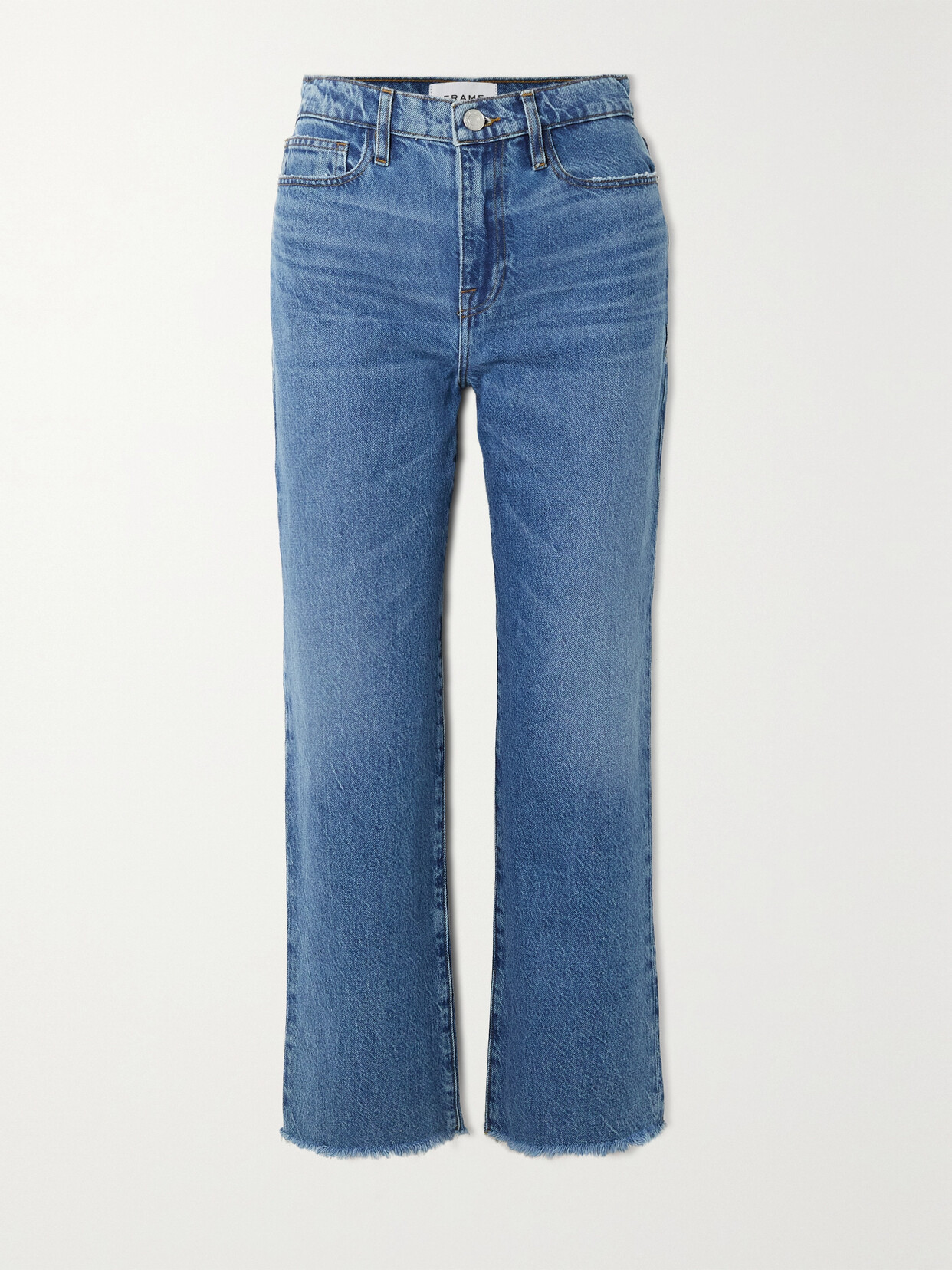 FRAME Le Jane Cropped High-rise Straight-leg Jeans - Blue