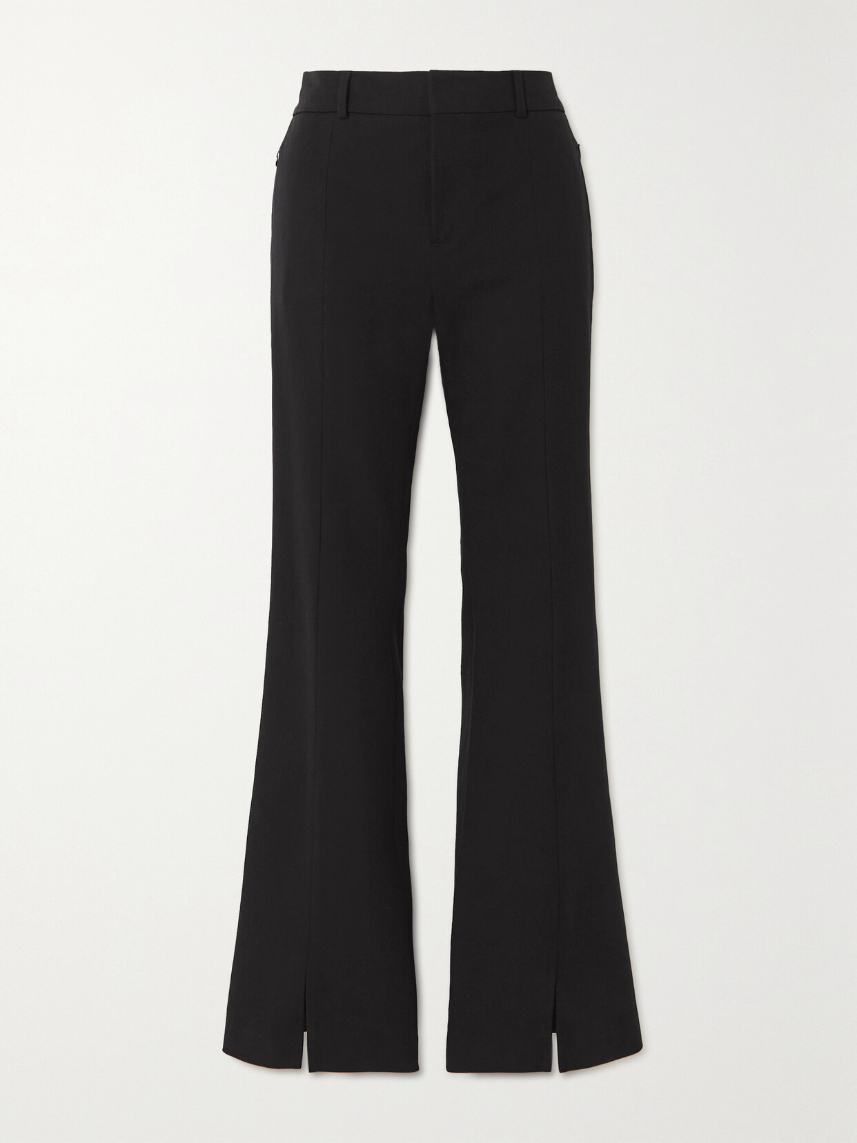 FRAME - Le High Flare Cotton-blend Flared Pants - Black