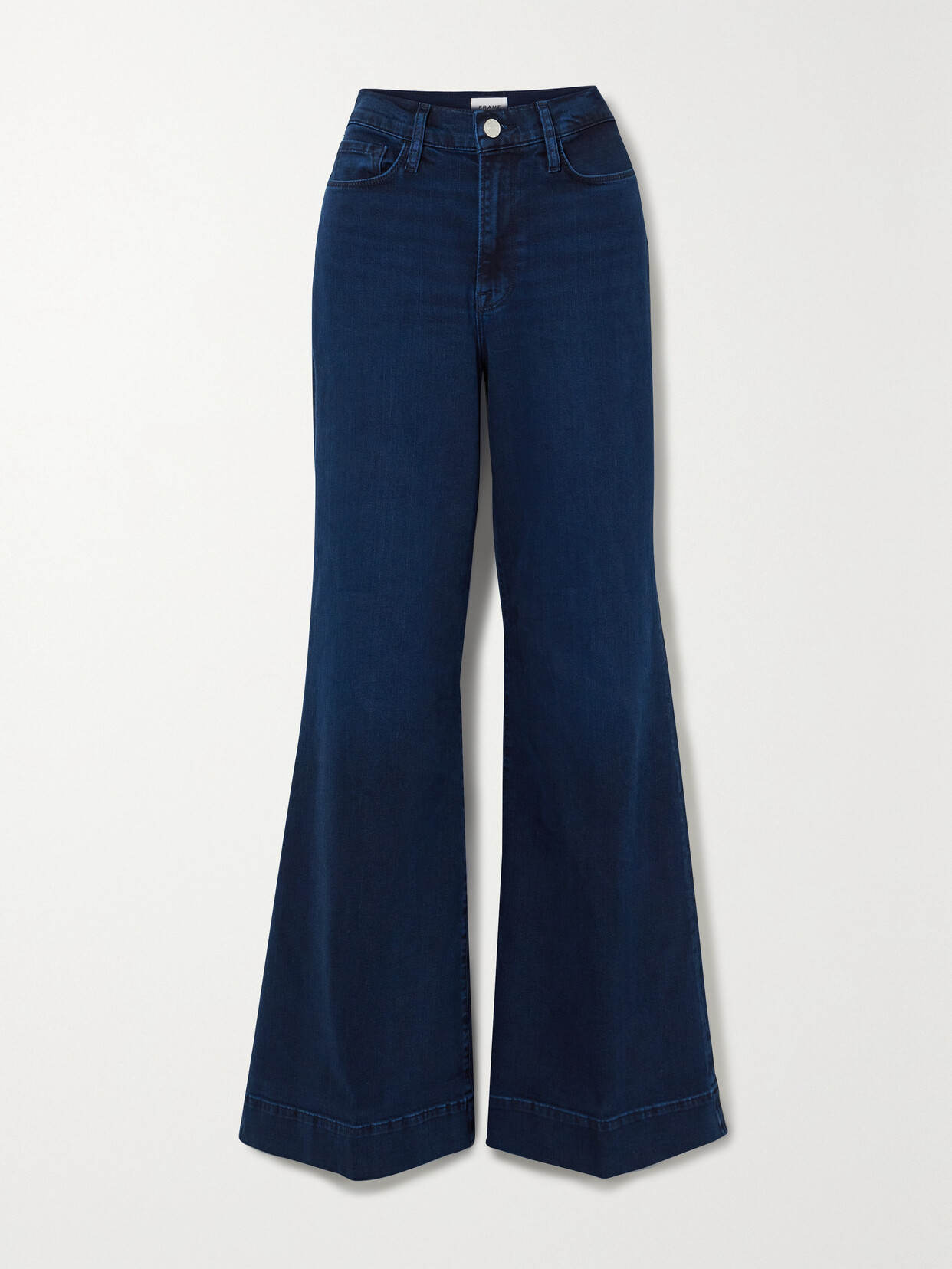Frame Le Slim Palazzo Bardot Pocket Jeans In Blue