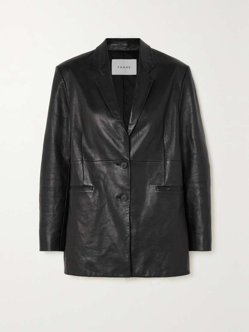 FRAME The Oversized Leather Blazer