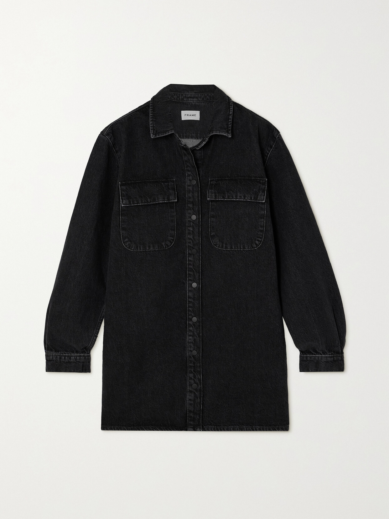 FRAME - Denim Mini Shirt Dress - Black