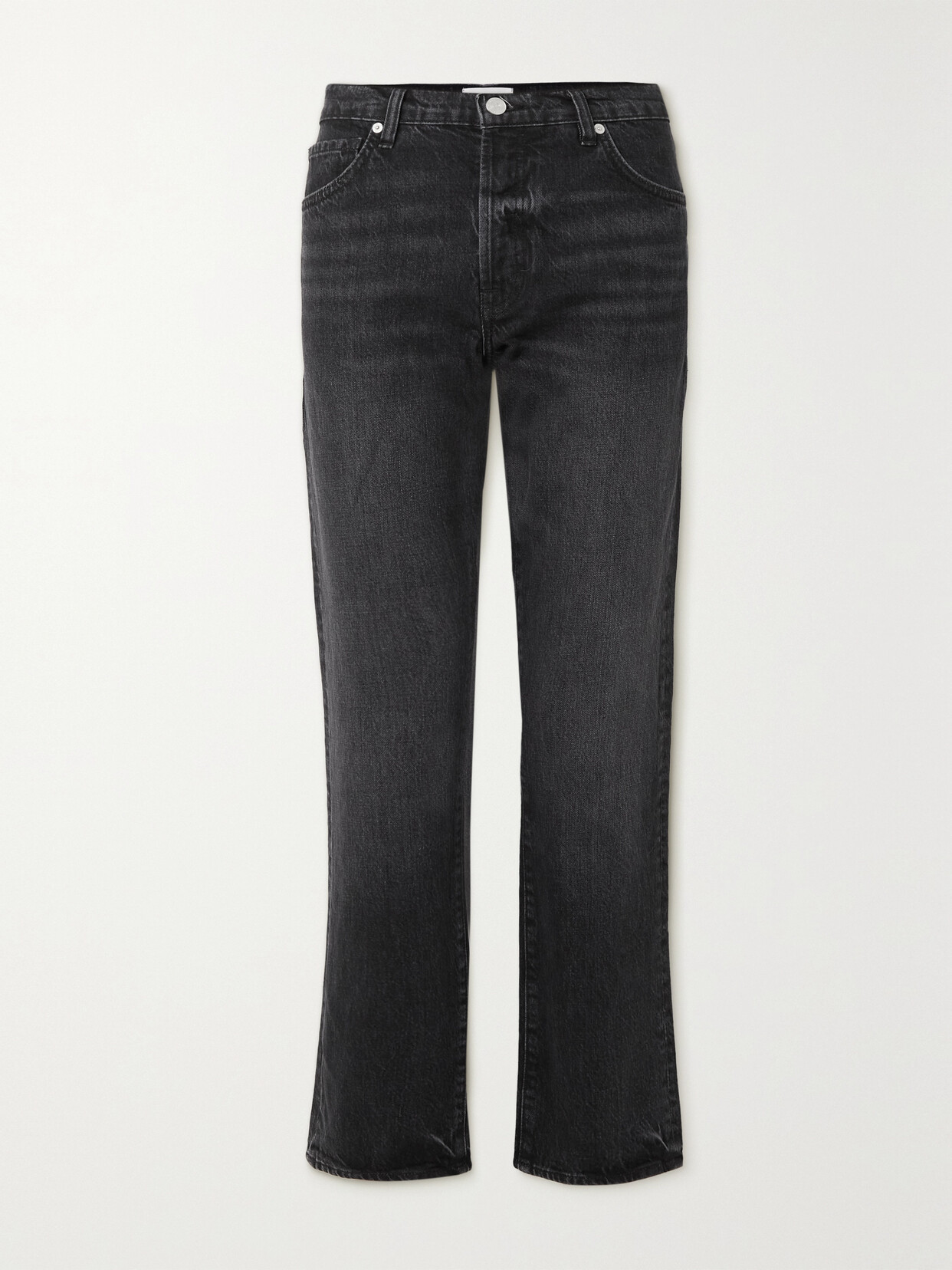 FRAME - Le Slouch Distressed Straight-leg Jeans - Black