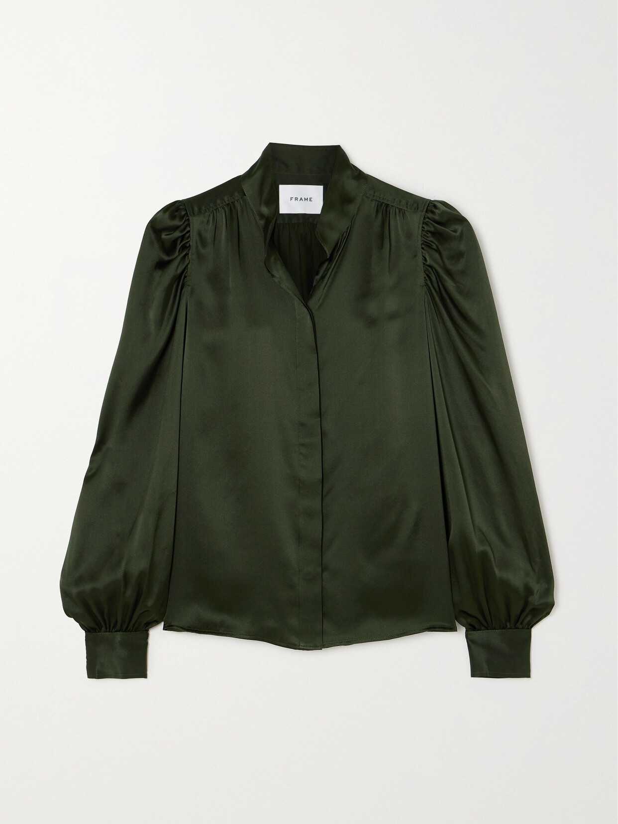 Frame Gillian Silk Blouse In Green