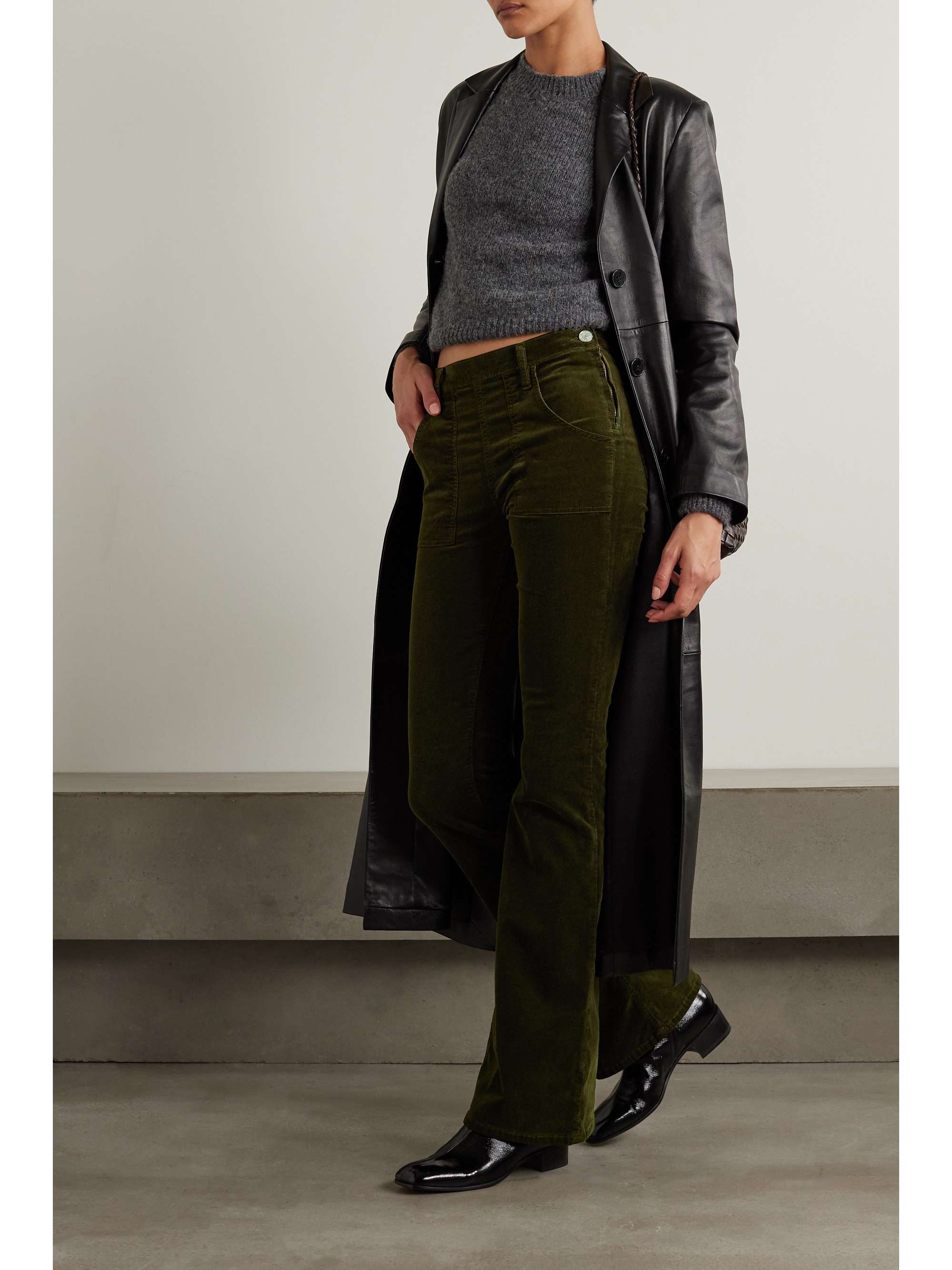 FRAME Le Flare de Francoise cotton-blend corduroy flared pants