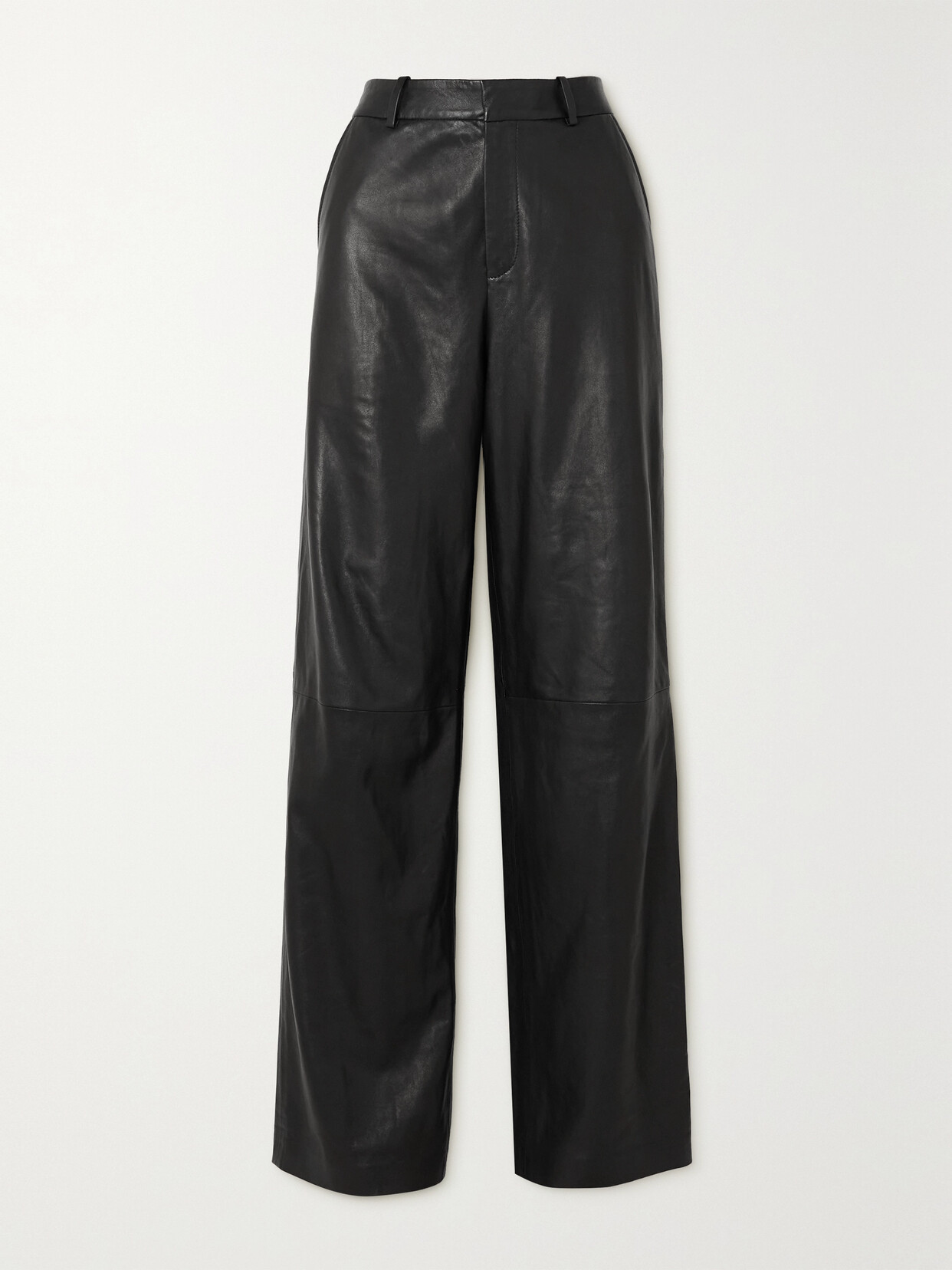 FRAME Leather Straight-leg Pants - Black