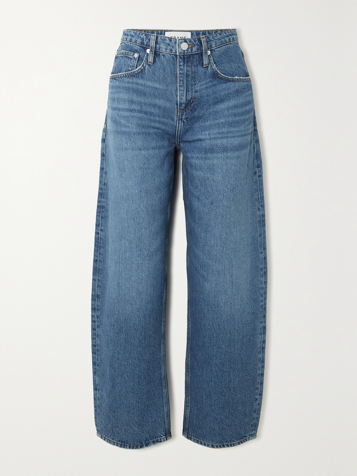 FRAME - + Net Sustain Long Barrel High-rise Tapered Jeans - Blue