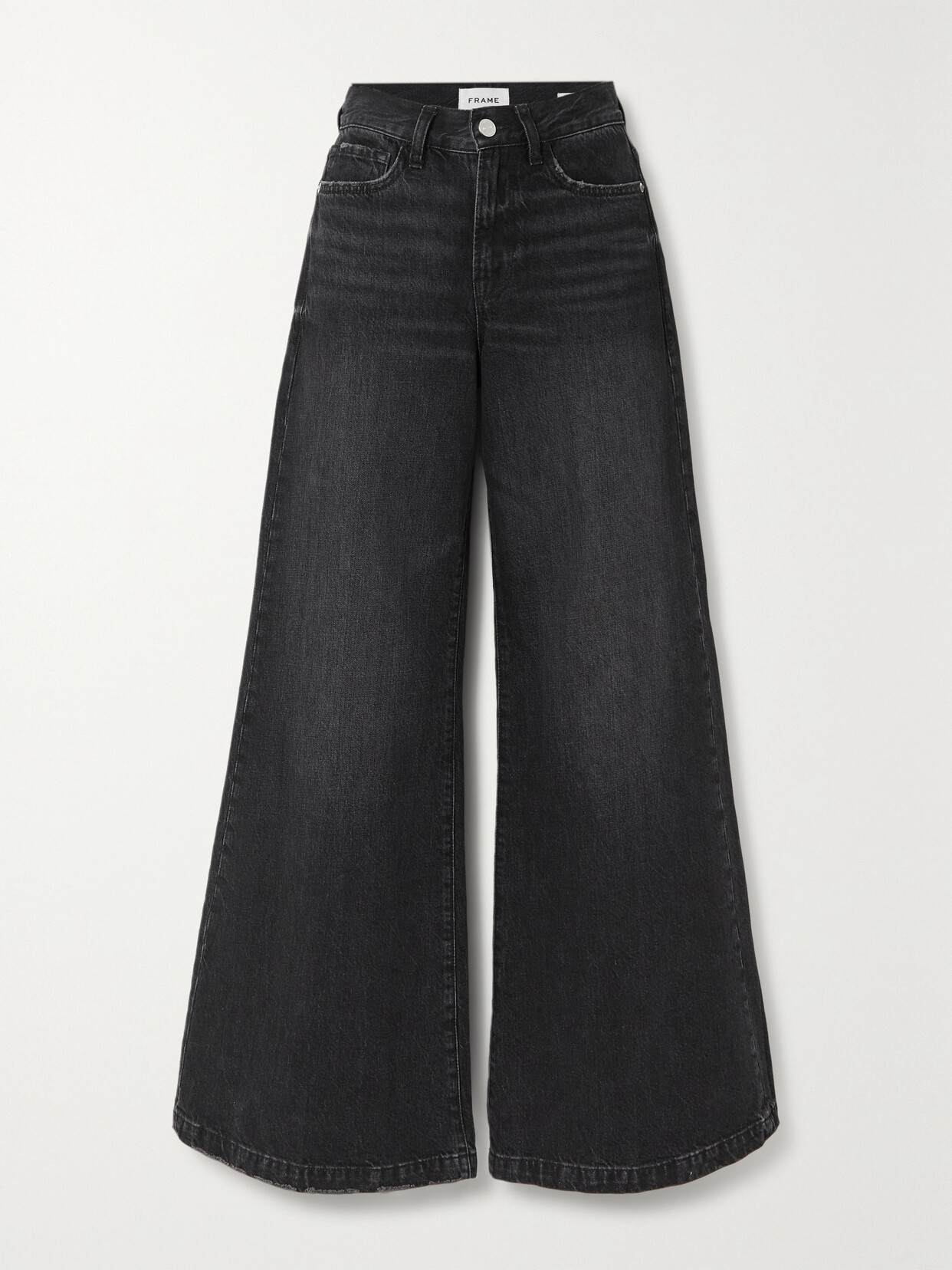 FRAME - Le Baggy Palazzo Low-rise Wide-leg Jeans - Black