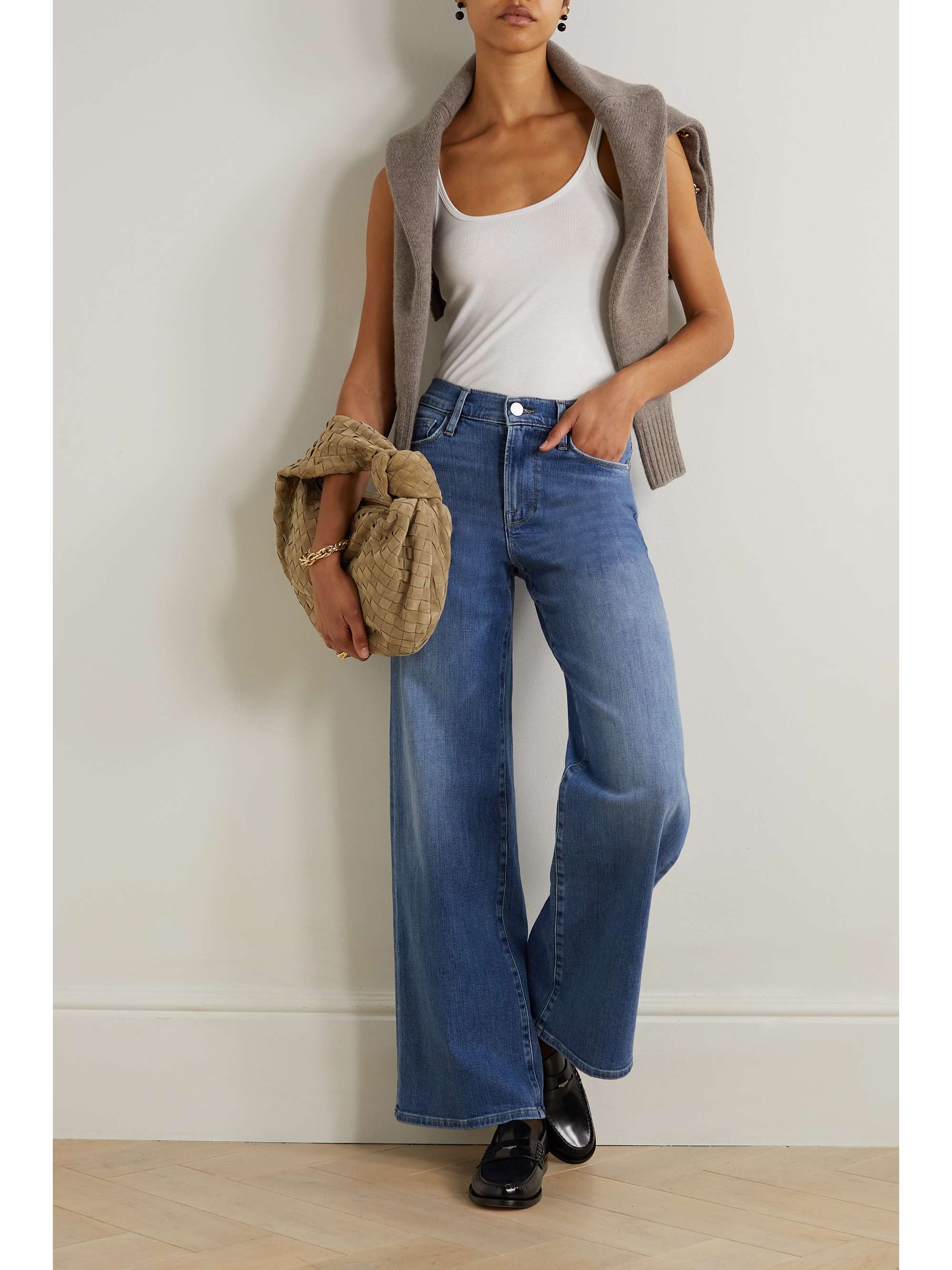 FRAME Le Slim Palazzo mid-rise wide-leg jeans