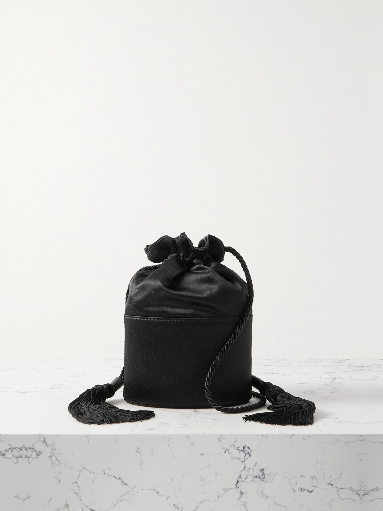 Hunting Season Lola Satin Shoulder Bag In Black