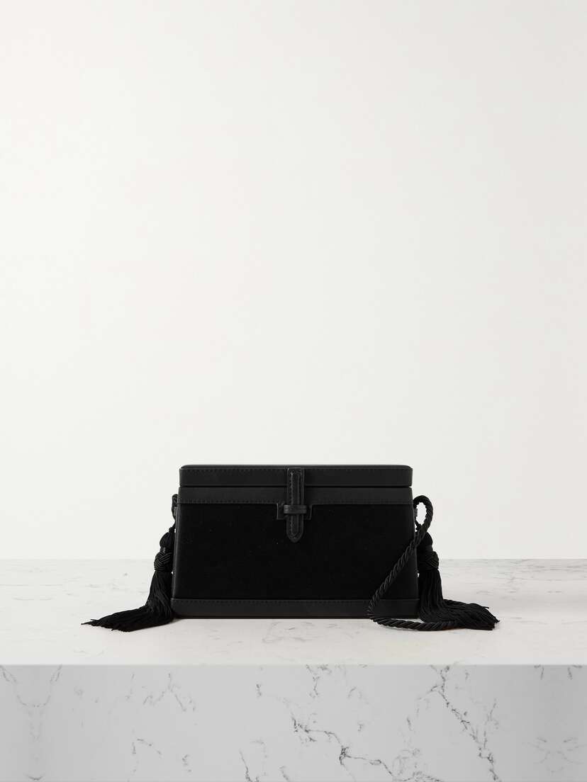 Hunting Season The Trunk Tasseled Leather And Satin Shoulder Bag