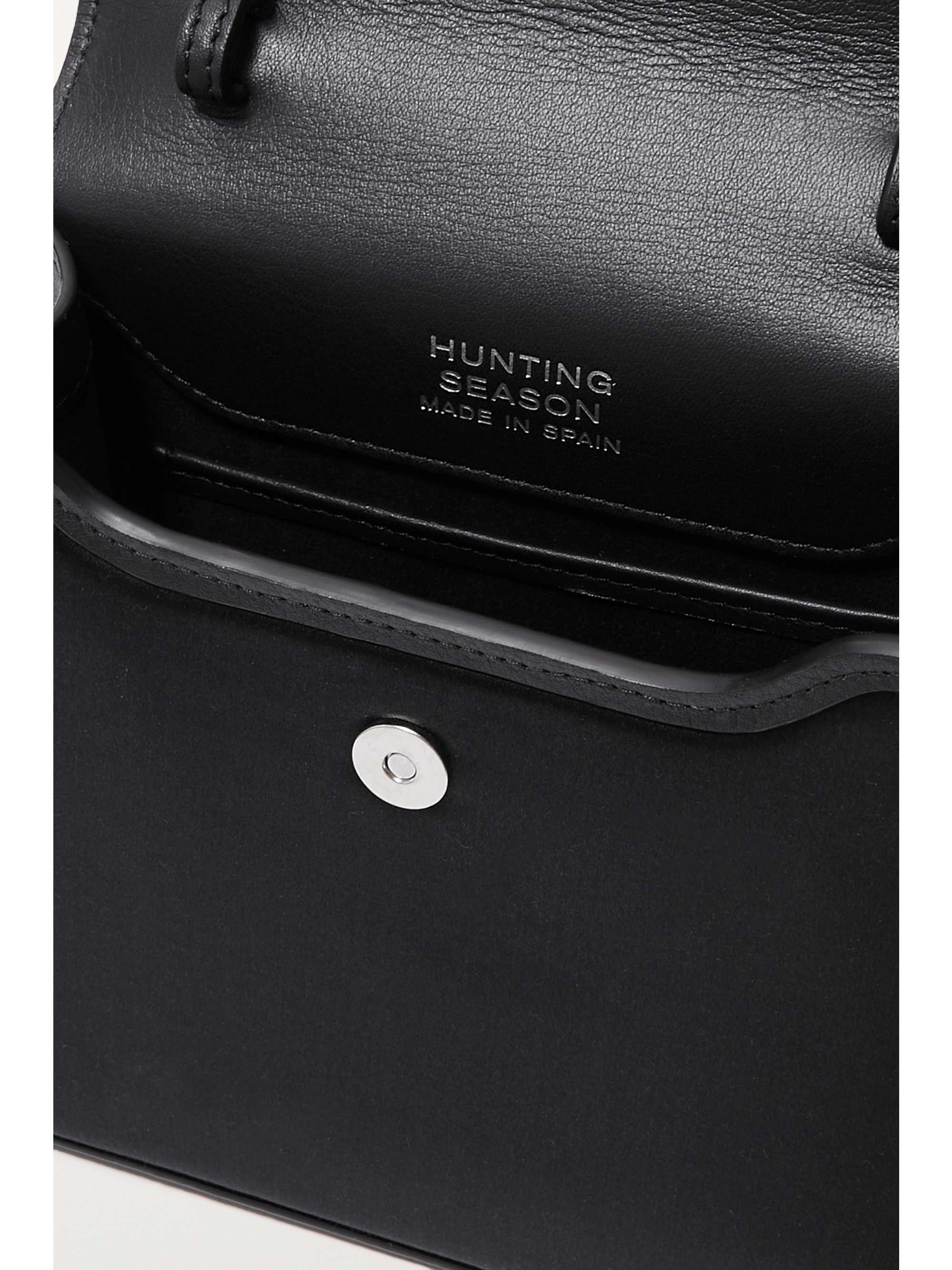 HUNTING SEASON Small leathertrimmed satin tote NETAPORTER