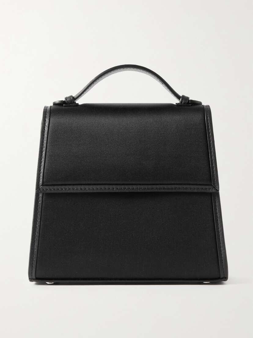 Hunting Season Small Leather-trimmed Satin Tote