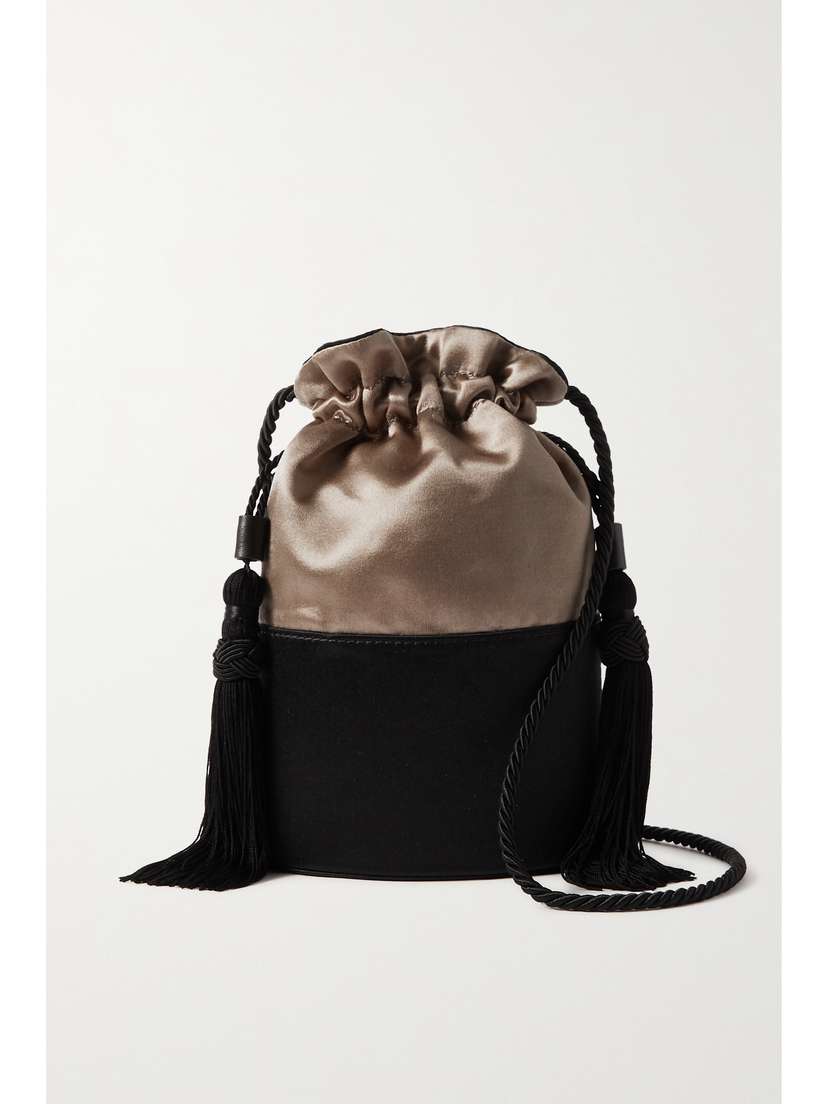 Hunting Season Lola Two-tone Satin Bucket Bag