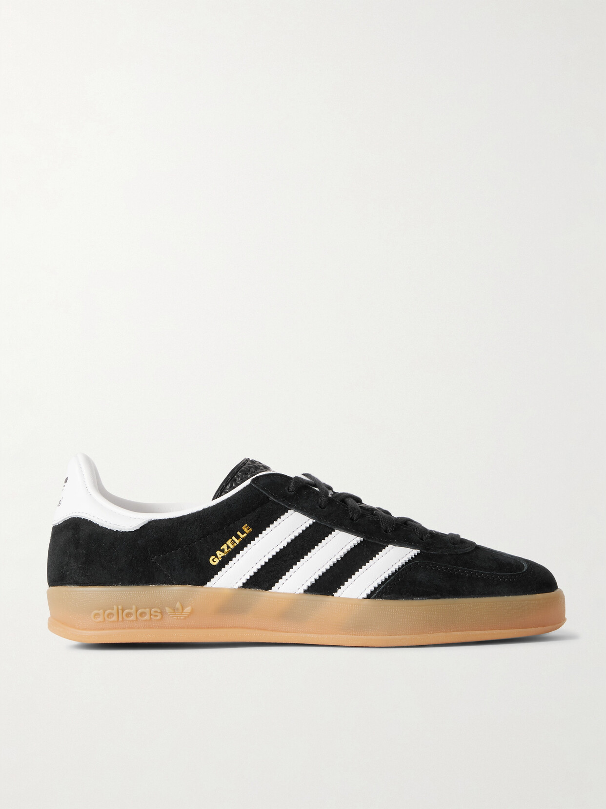 adidas Originals - Gazelle Indoor Leather-trimmed Suede Sneakers - Black