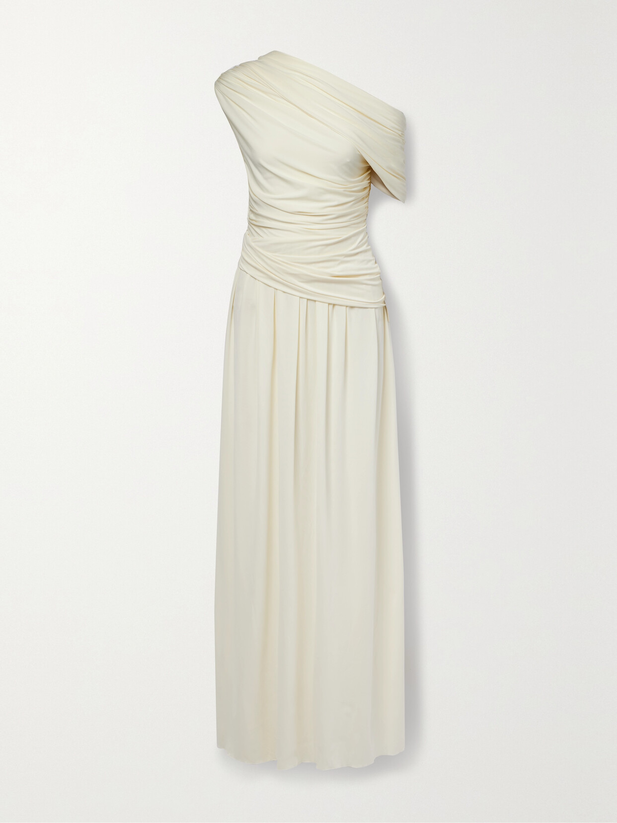 Altuzarra - Delphi One-shoulder Gathered Stretch-jersey Maxi Dress - Ivory