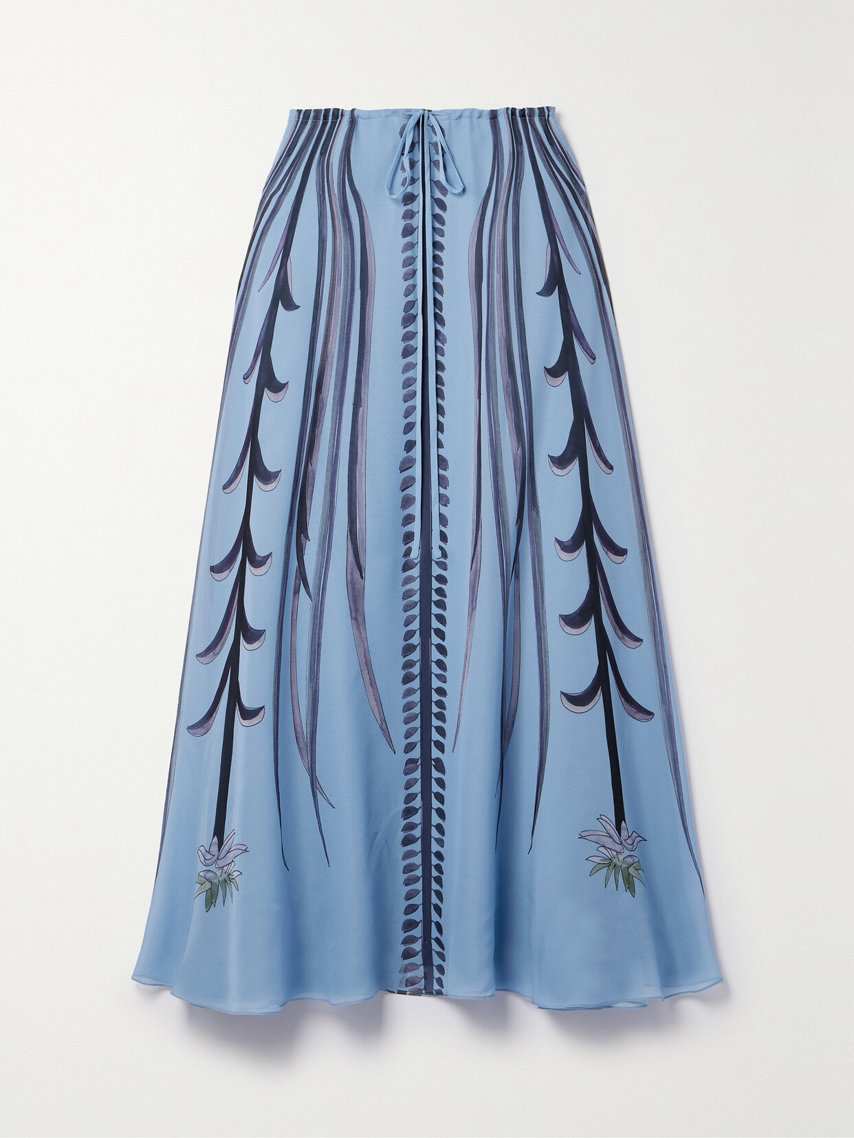 Altuzarra Roxana Printed Silk-chiffon Maxi Skirt - Blue