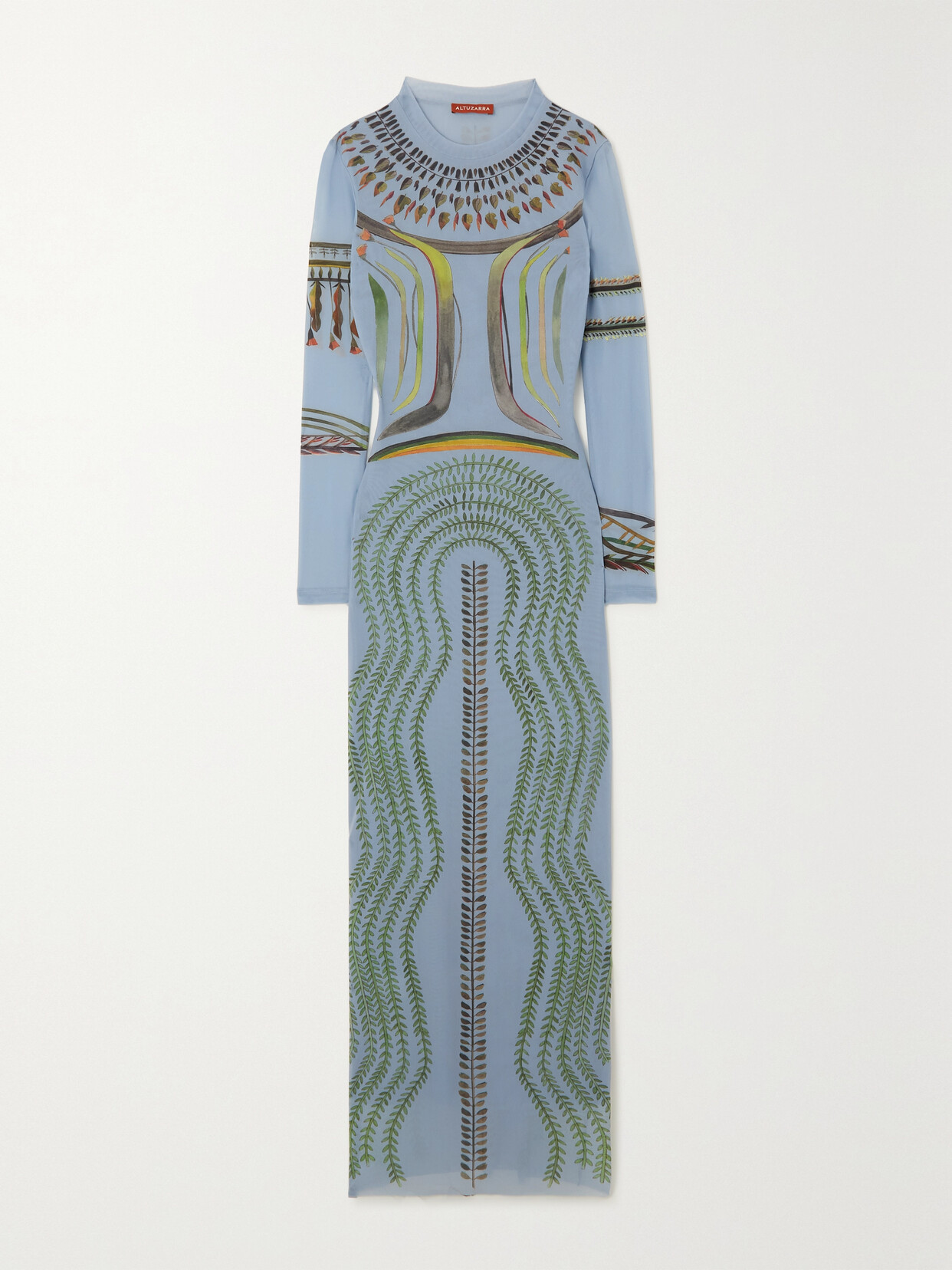 Altuzarra - Atalanti Printed Stretch-mesh Maxi Dress - Blue