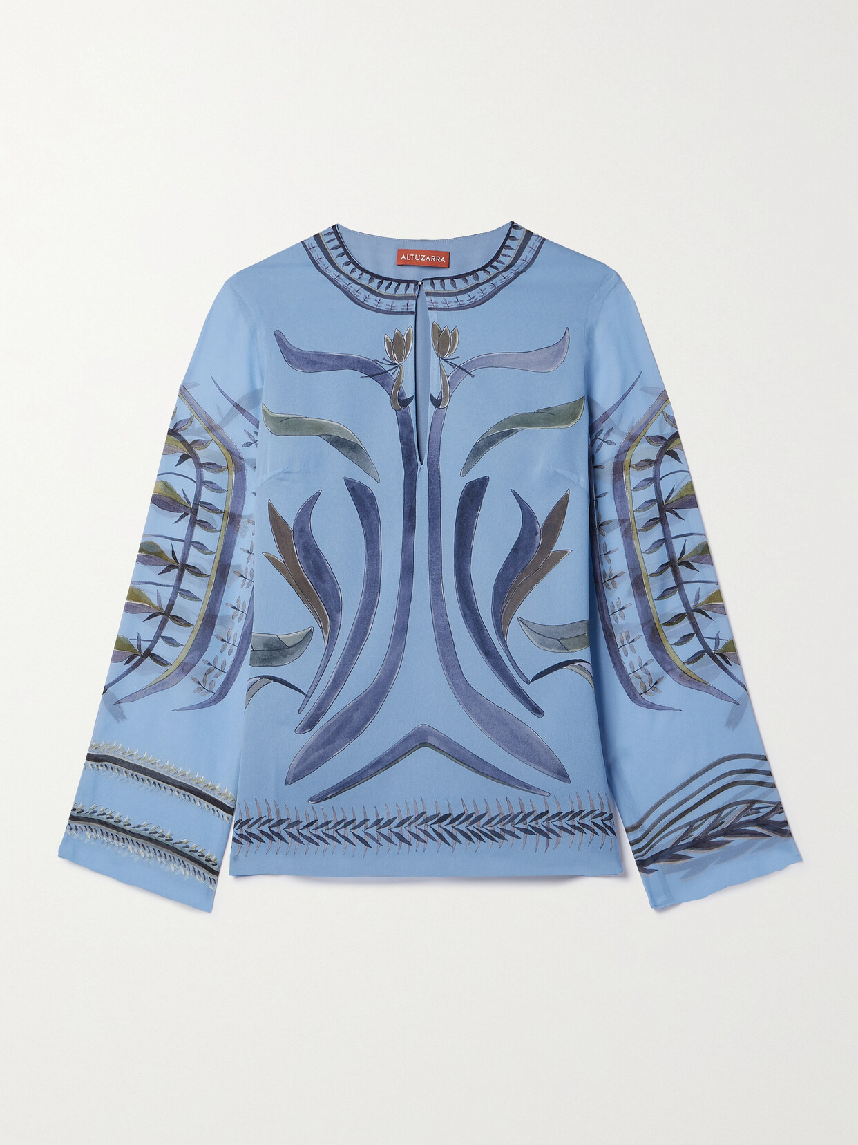 Altuzarra - Crete Printed Silk-chiffon Blouse - Blue