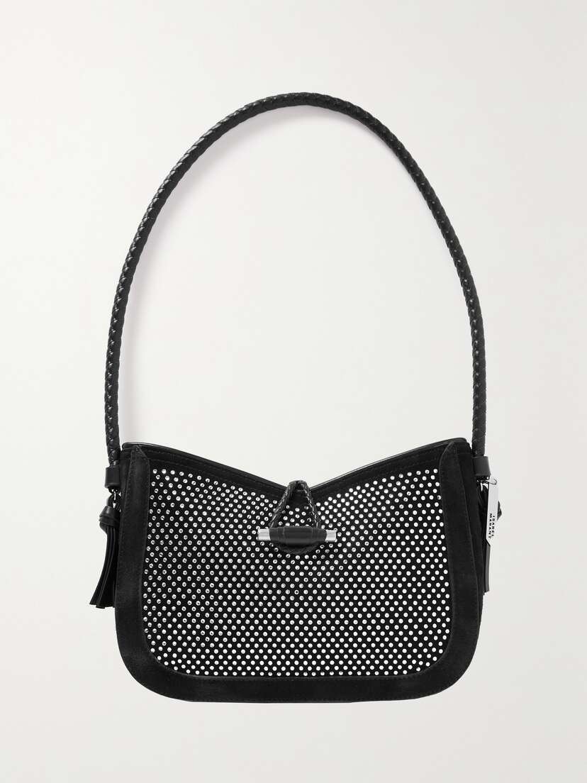 Isabel Marant Crystal-embellished Suede Shoulder Bag